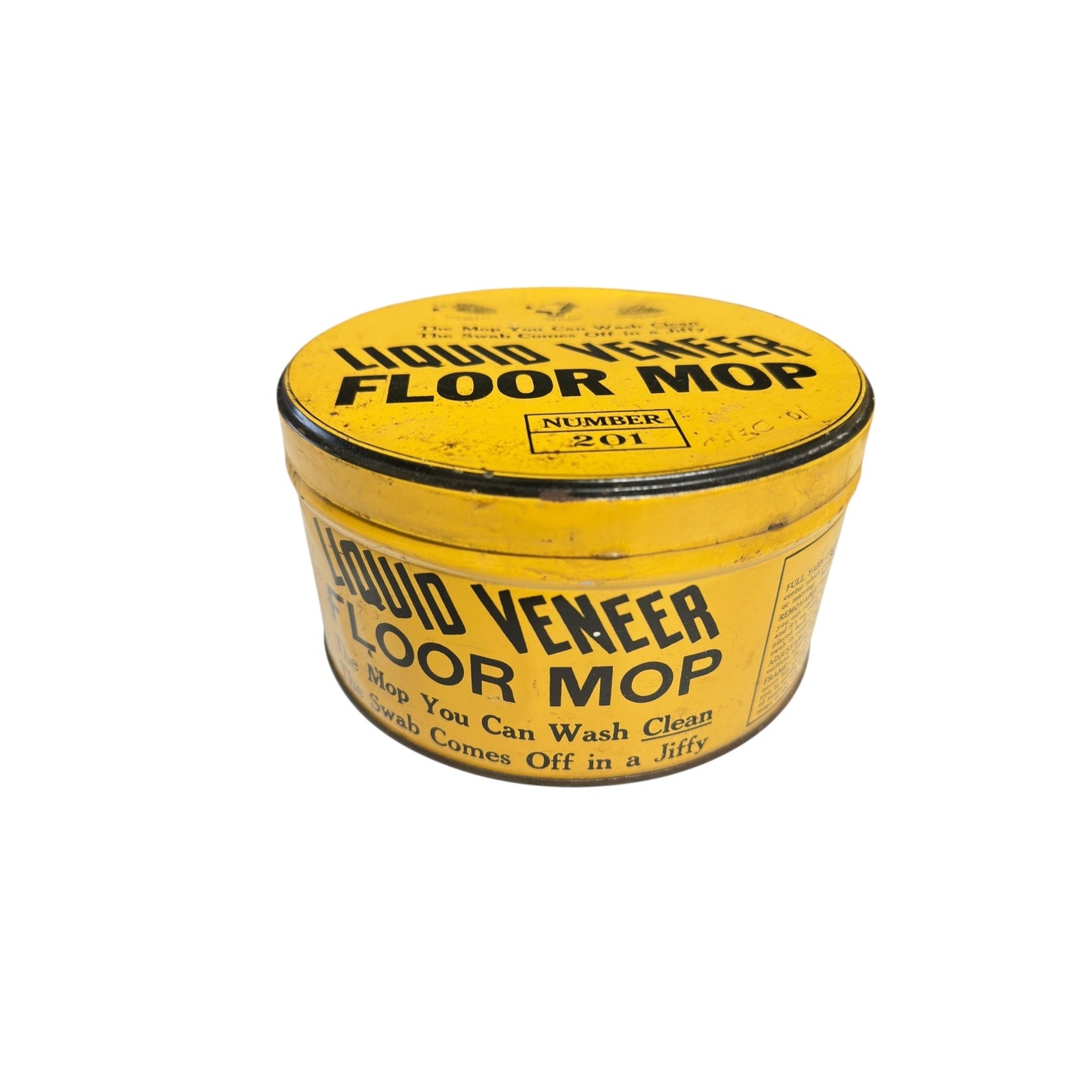 Vintage Liquid Veneer Mop Tin General Store Display No. 201