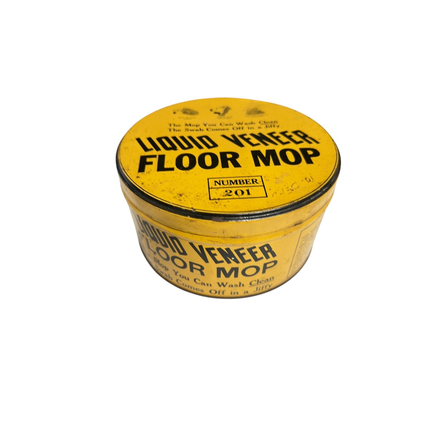 Vintage Liquid Veneer Mop Tin General Store Display No. 201