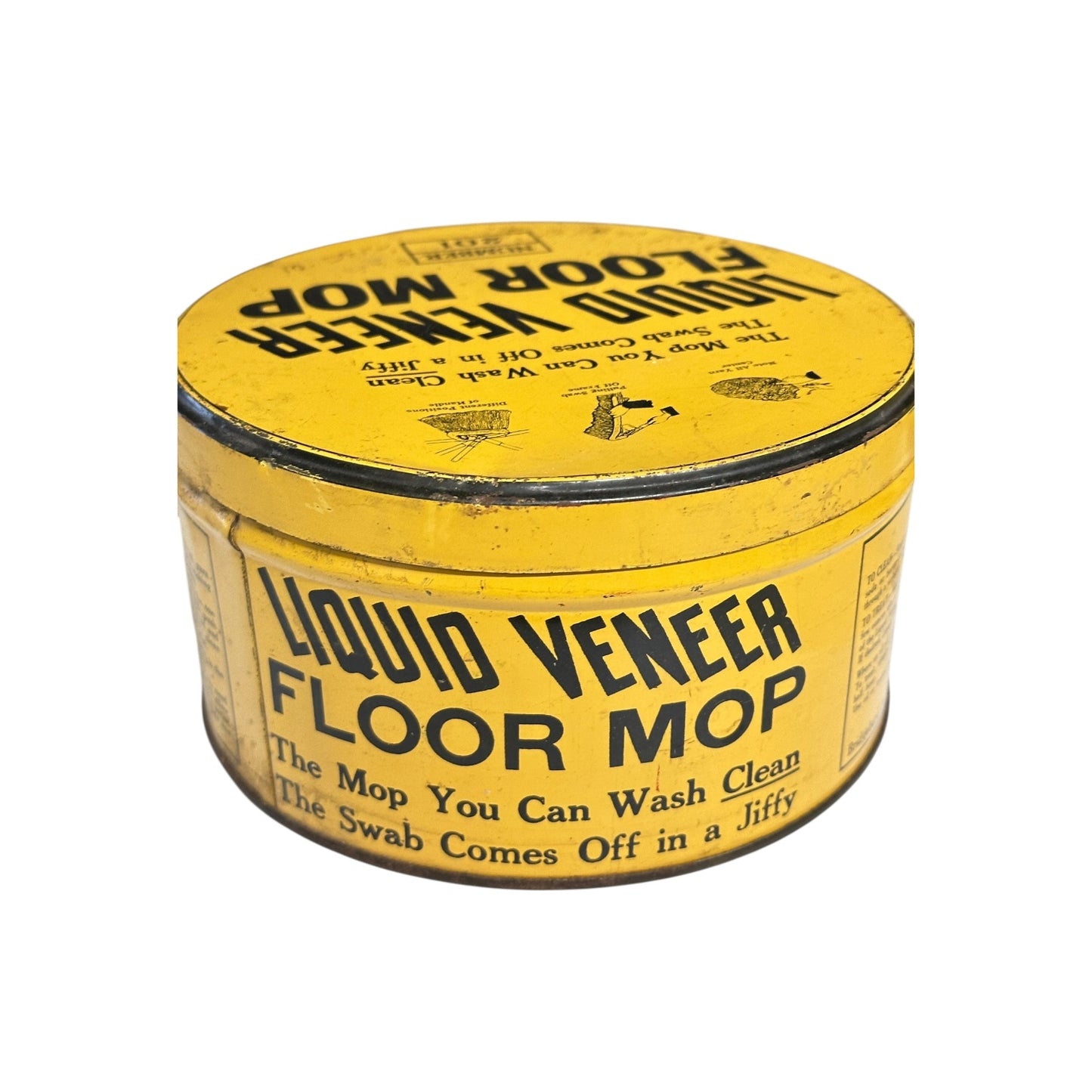 Vintage Liquid Veneer Mop Tin General Store Display No. 201