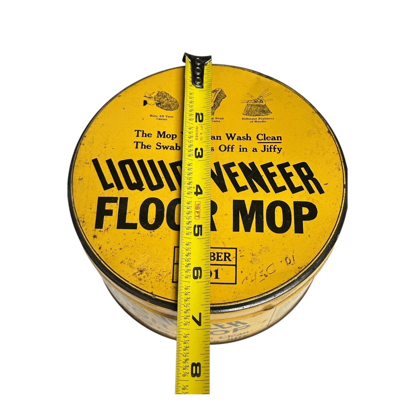 Vintage Liquid Veneer Mop Tin General Store Display No. 201
