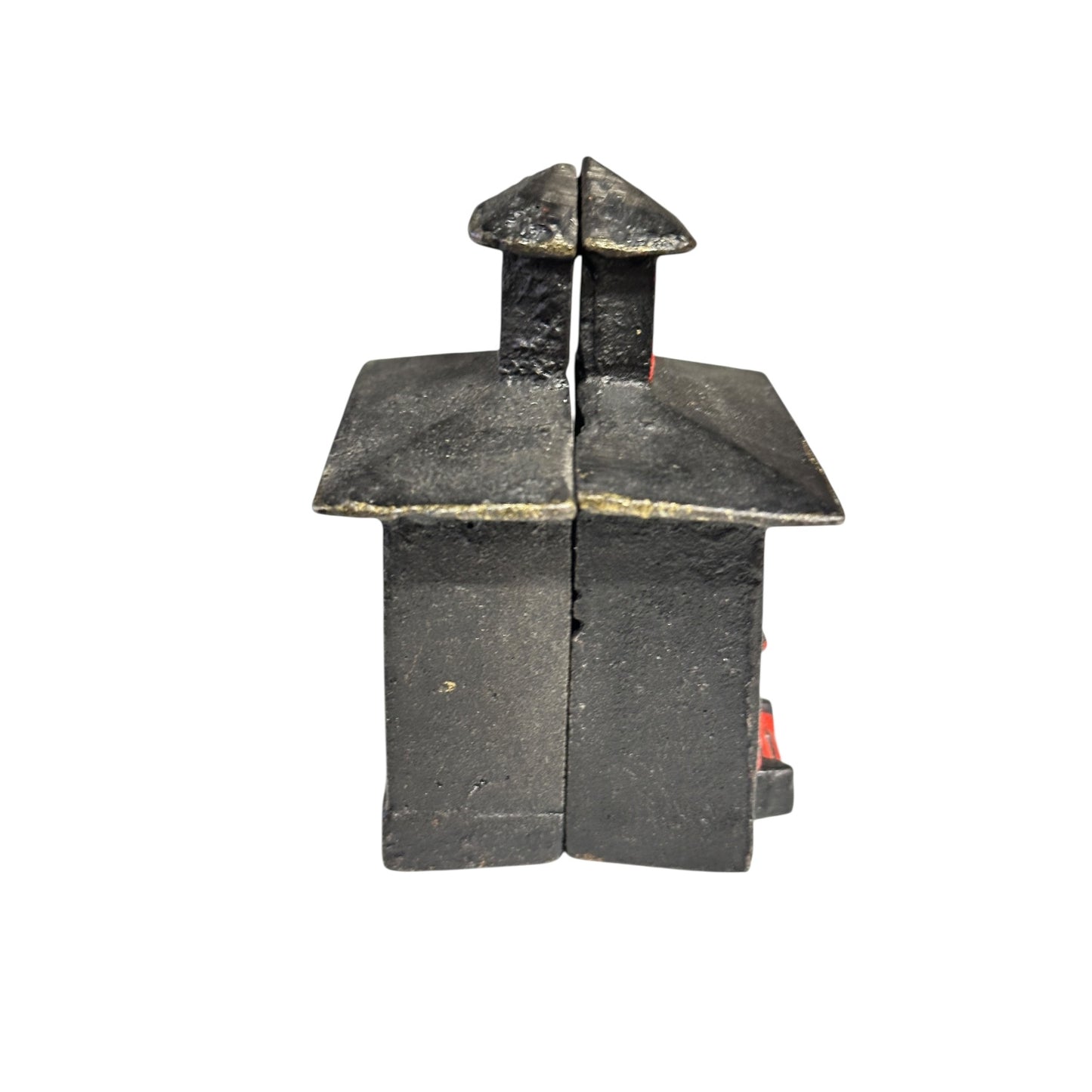 Vintage Cast Iron Pagoda Still Bank, Early 20th C. Architectural Coin Bank