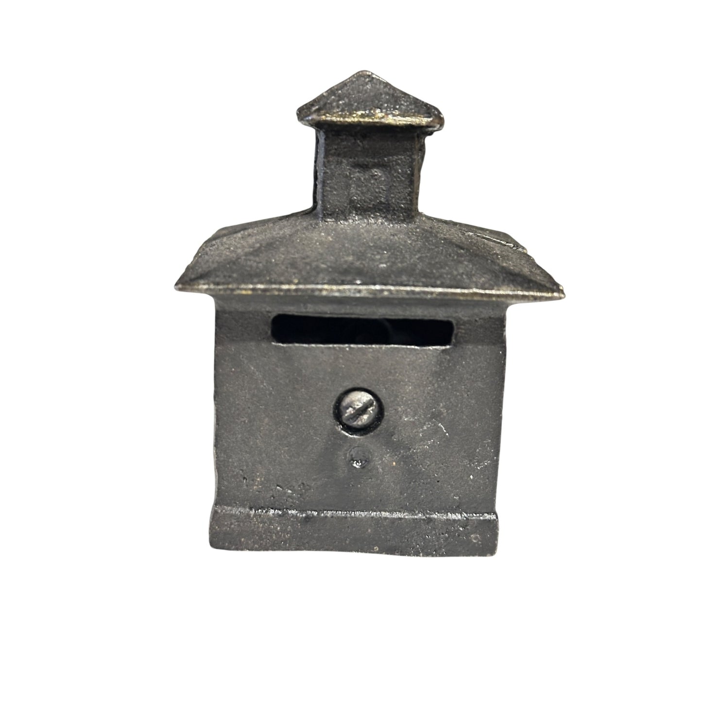 Vintage Cast Iron Pagoda Still Bank, Early 20th C. Architectural Coin Bank