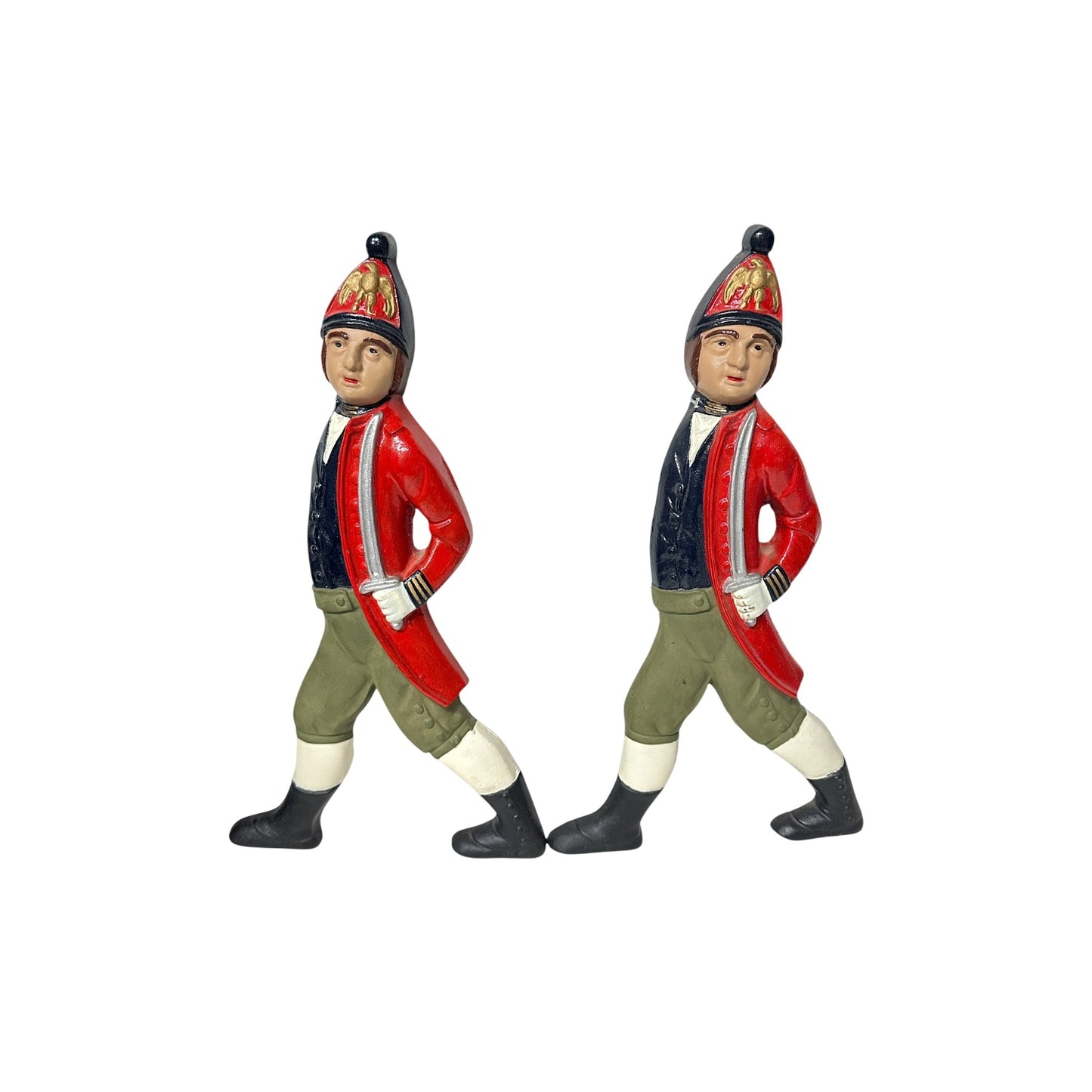Vintage Littco 2000 Cast Iron Soldier Bookends Spirit of '76 Art Deco
