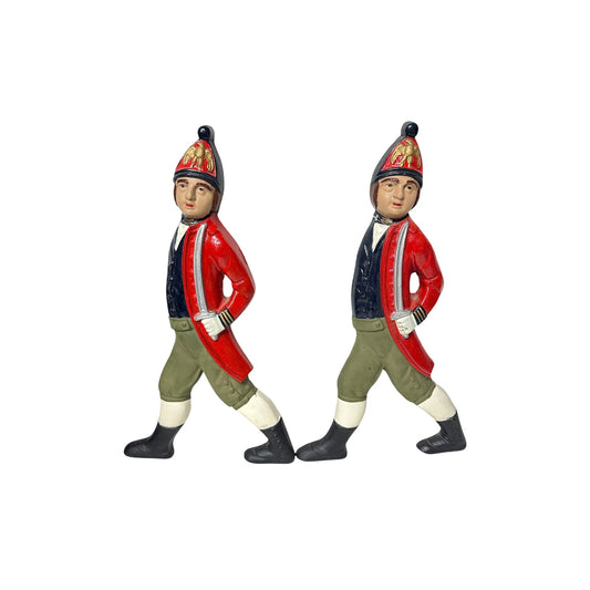 Vintage Littco 2000 Cast Iron Soldier Bookends Spirit of '76 Art Deco