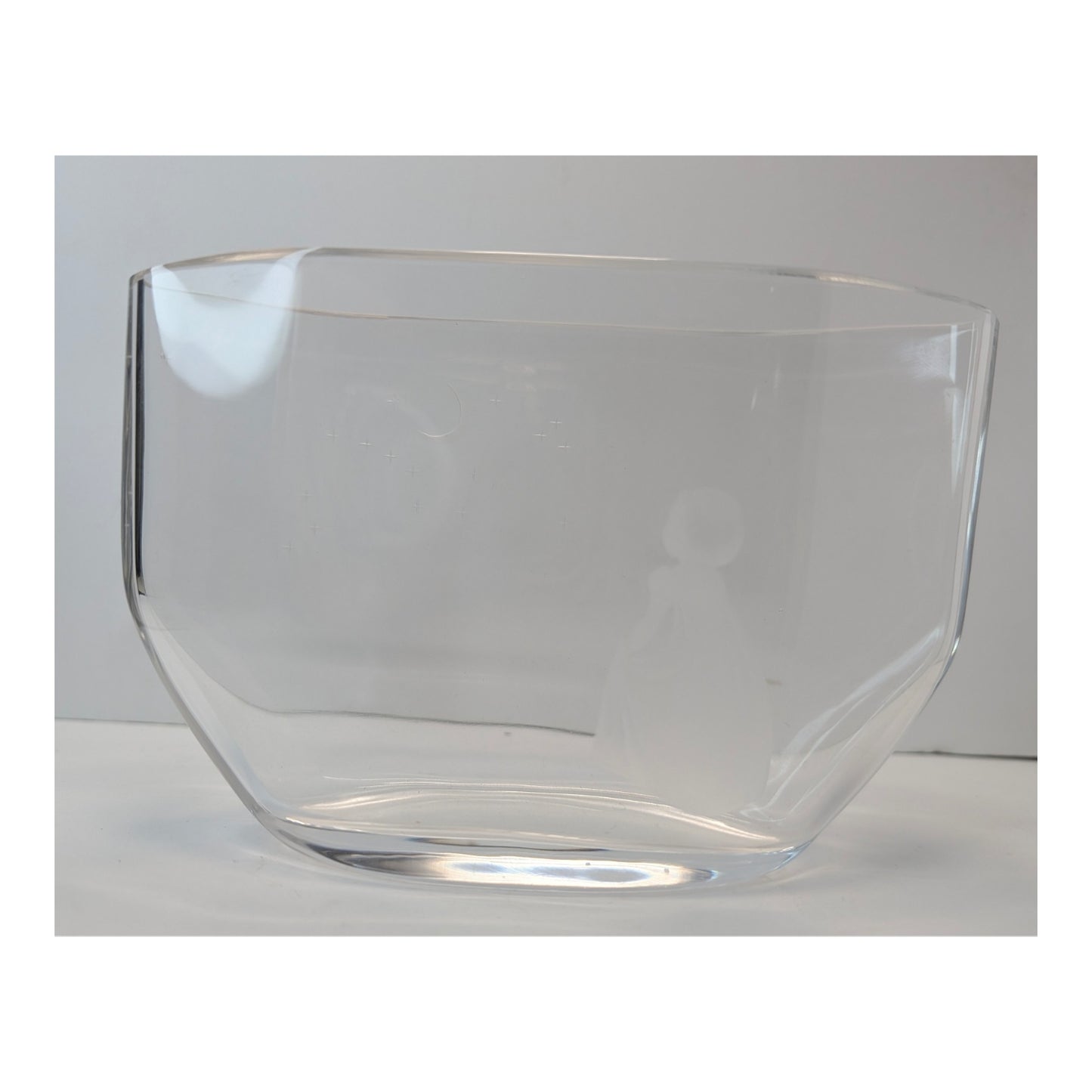 Kosta Boda Starlight Etched Crystal Bowl by Göran Wärff, Swedish Art Glass