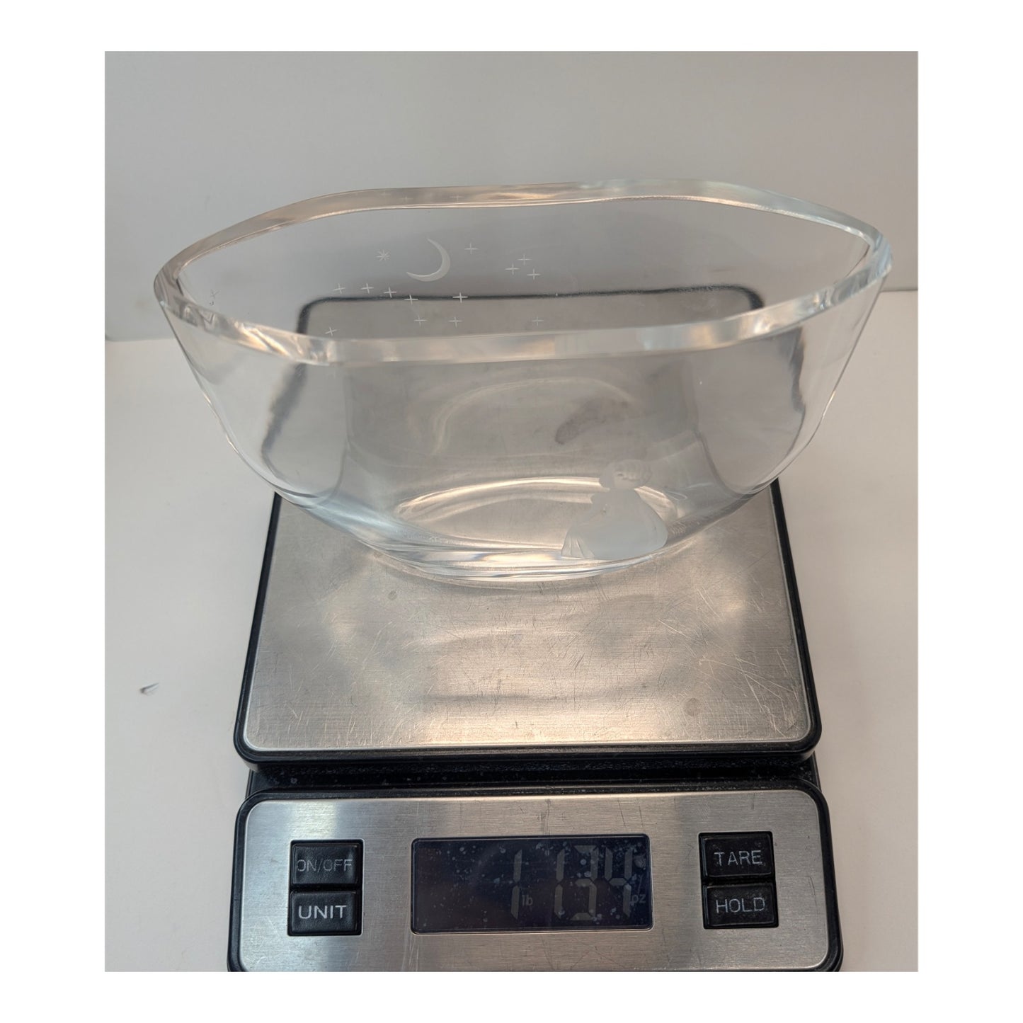 Kosta Boda Starlight Etched Crystal Bowl by Göran Wärff, Swedish Art Glass