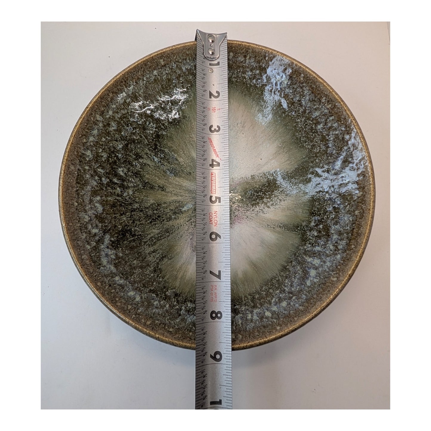 Vintage Artisan Studio Pottery Bowl Hand Thrown Reactive Glaze Centerpiece 8.75"