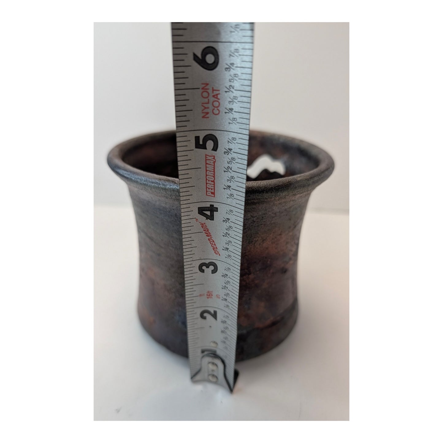 Signed Clayton Studio Pottery Raku Vase Brutalist Reticulated Luminary