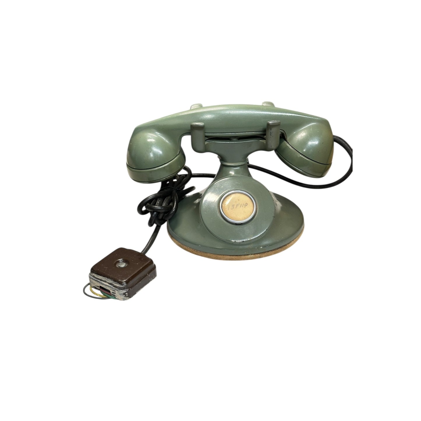 Vintage 1950s Western Electric Bakelite Non-Dial Telephone, Olive Green