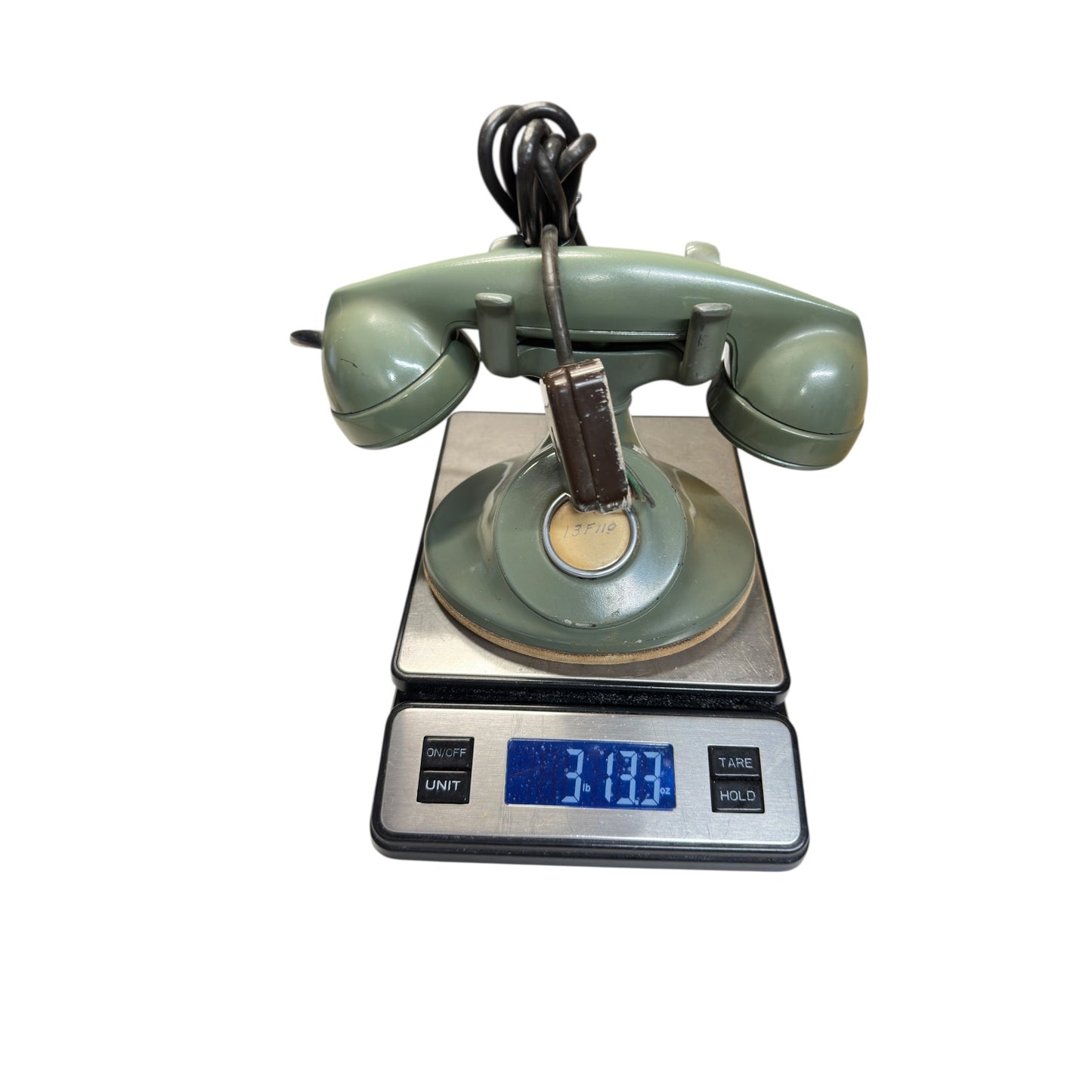 Vintage 1950s Western Electric Bakelite Non-Dial Telephone, Olive Green