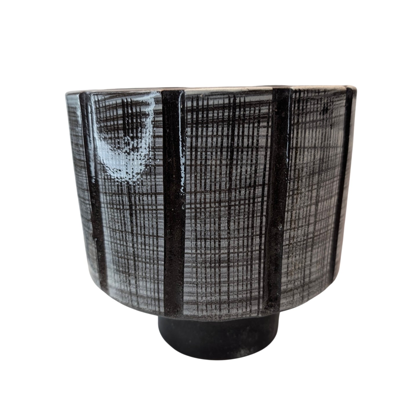 Robert Maxwell Tweed Glaze Pedestal Planter, Mid-Century California Pottery