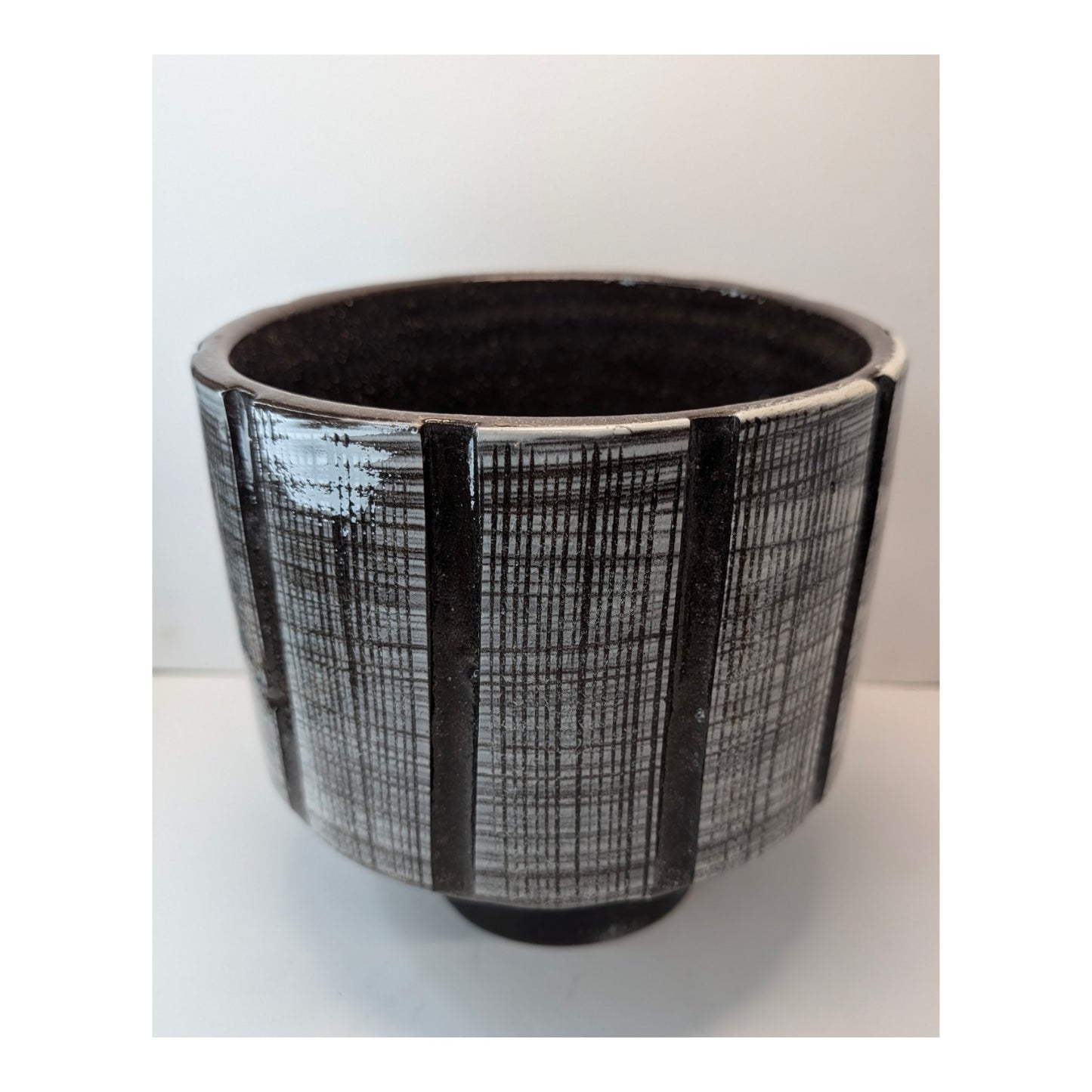 Robert Maxwell Tweed Glaze Pedestal Planter, Mid-Century California Pottery