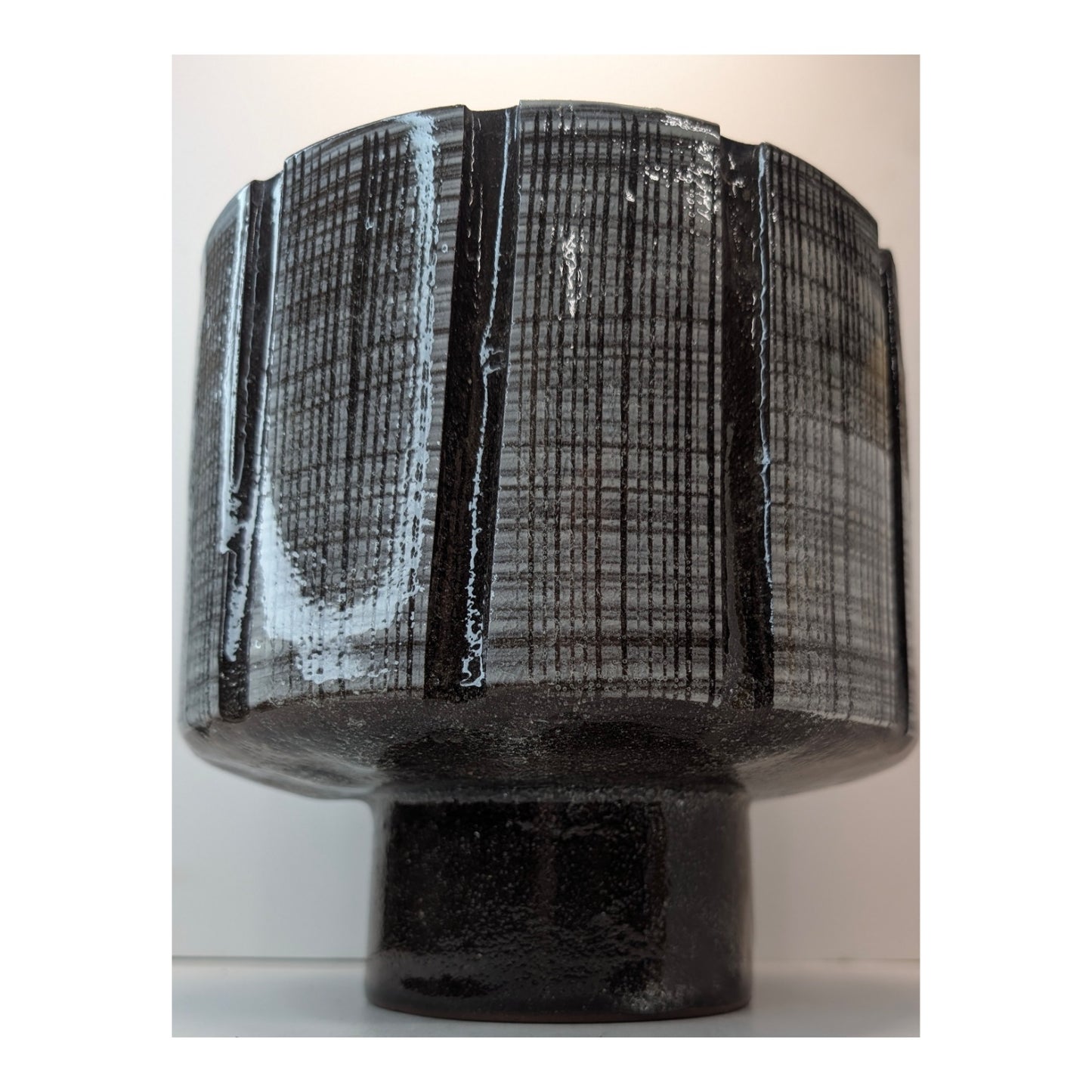 Robert Maxwell Tweed Glaze Pedestal Planter, Mid-Century California Pottery
