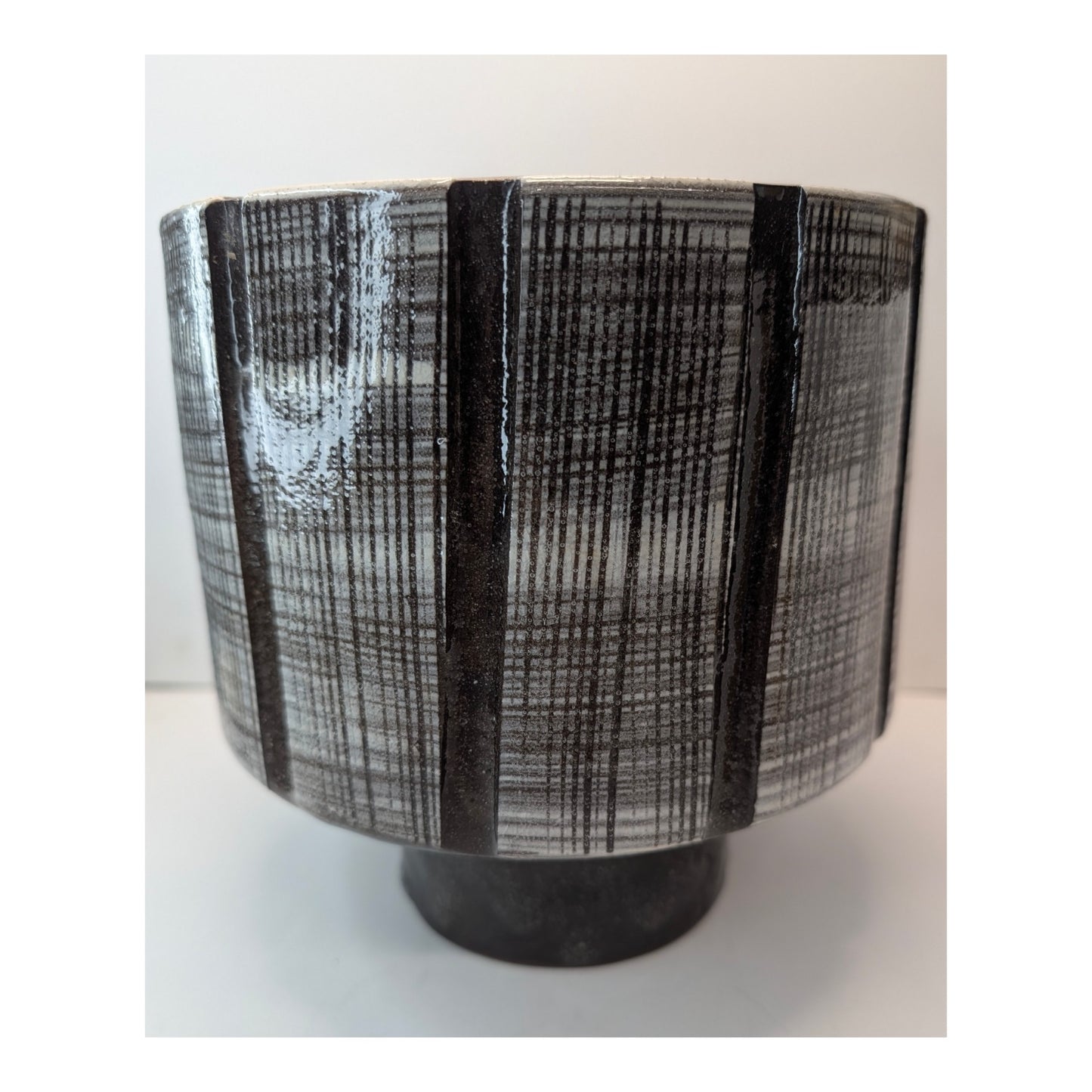 Robert Maxwell Tweed Glaze Pedestal Planter, Mid-Century California Pottery