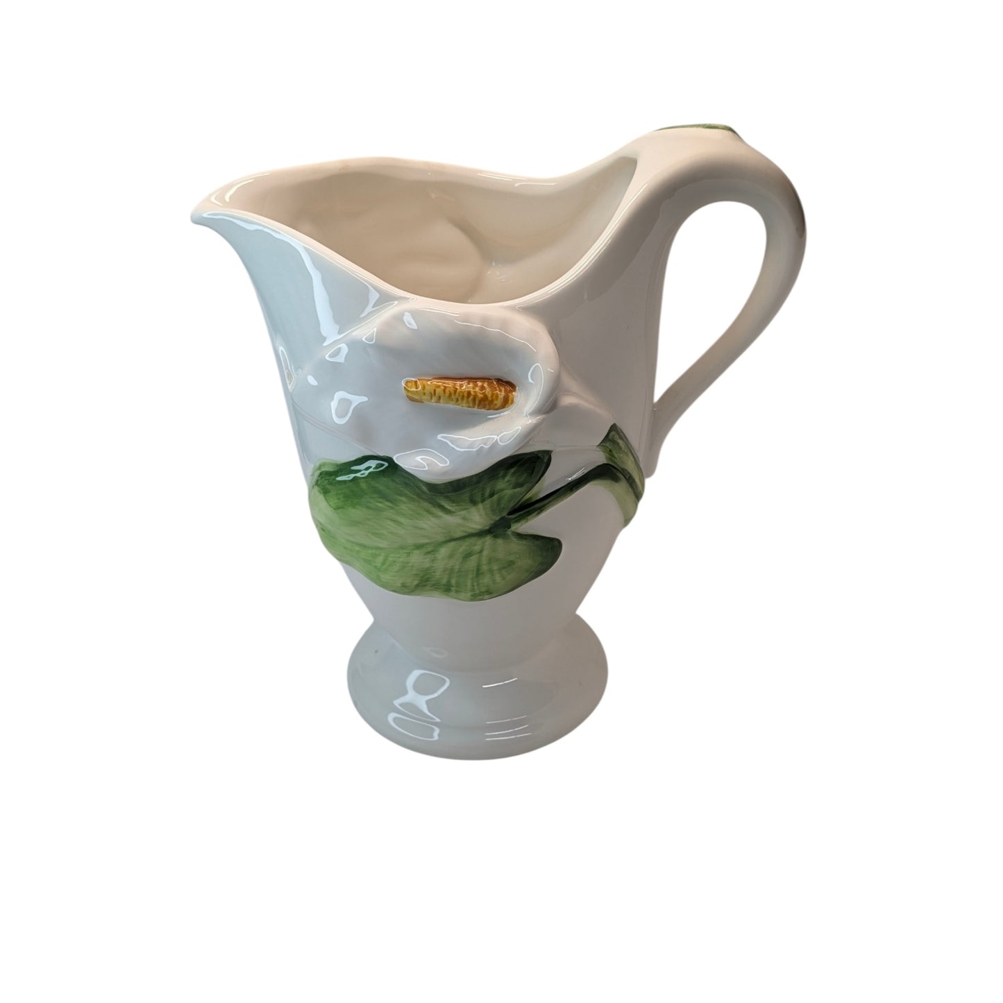Vintage Carraro Calla Lily Ceramic Pitcher & Tray Set | Made in Italy