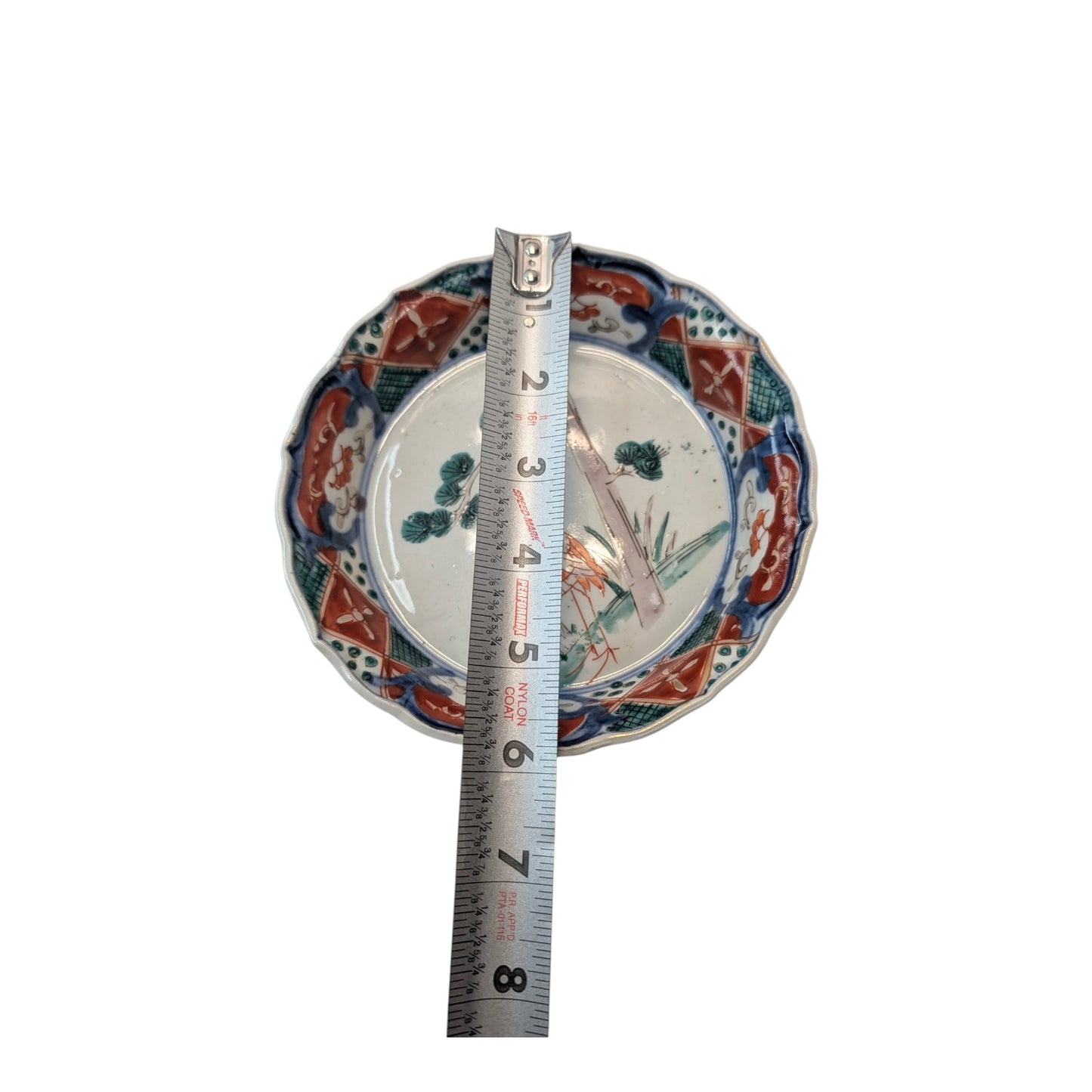 Set of 3 Antique Japanese Imari Porcelain Bowls Crane & Pine Motif c. 1900