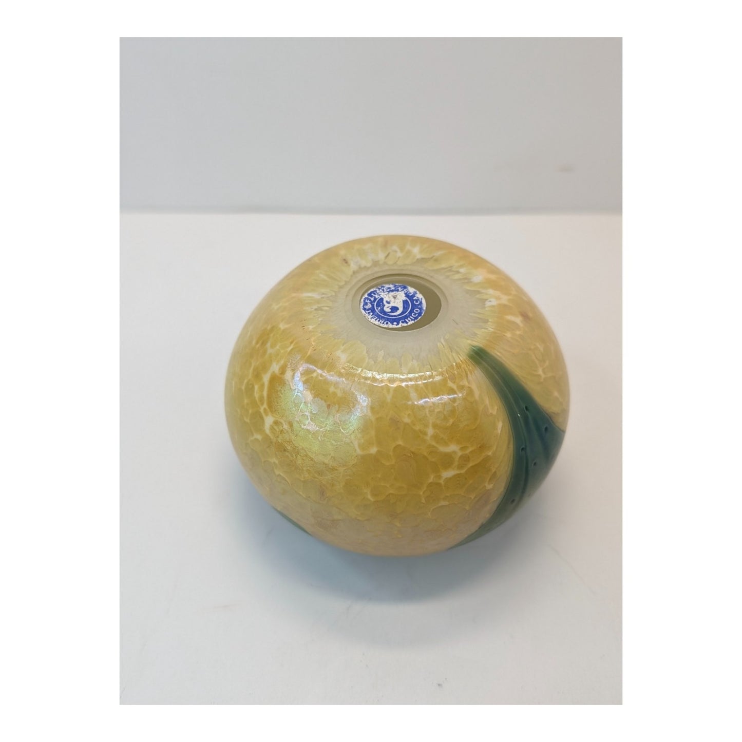 Vintage 1996 Glass Eye Studio Cactus Flower Art Glass Paperweight Signed GES