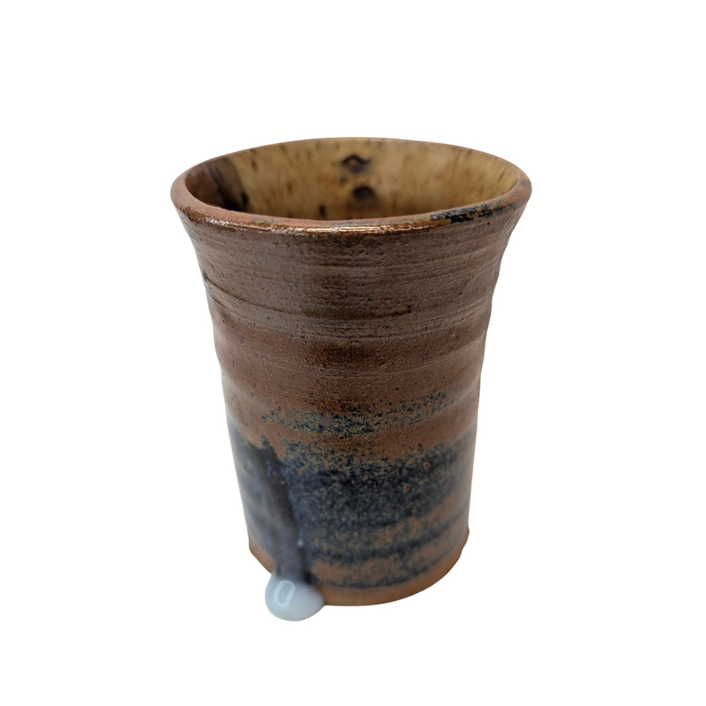 Signed Artisan Studio Pottery Tumbler Wabi Sabi Ceramic Cup 2017