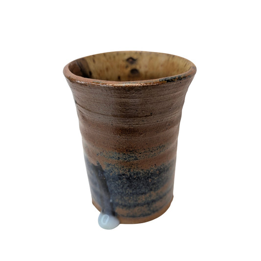 Signed Artisan Studio Pottery Tumbler Wabi Sabi Ceramic Cup 2017