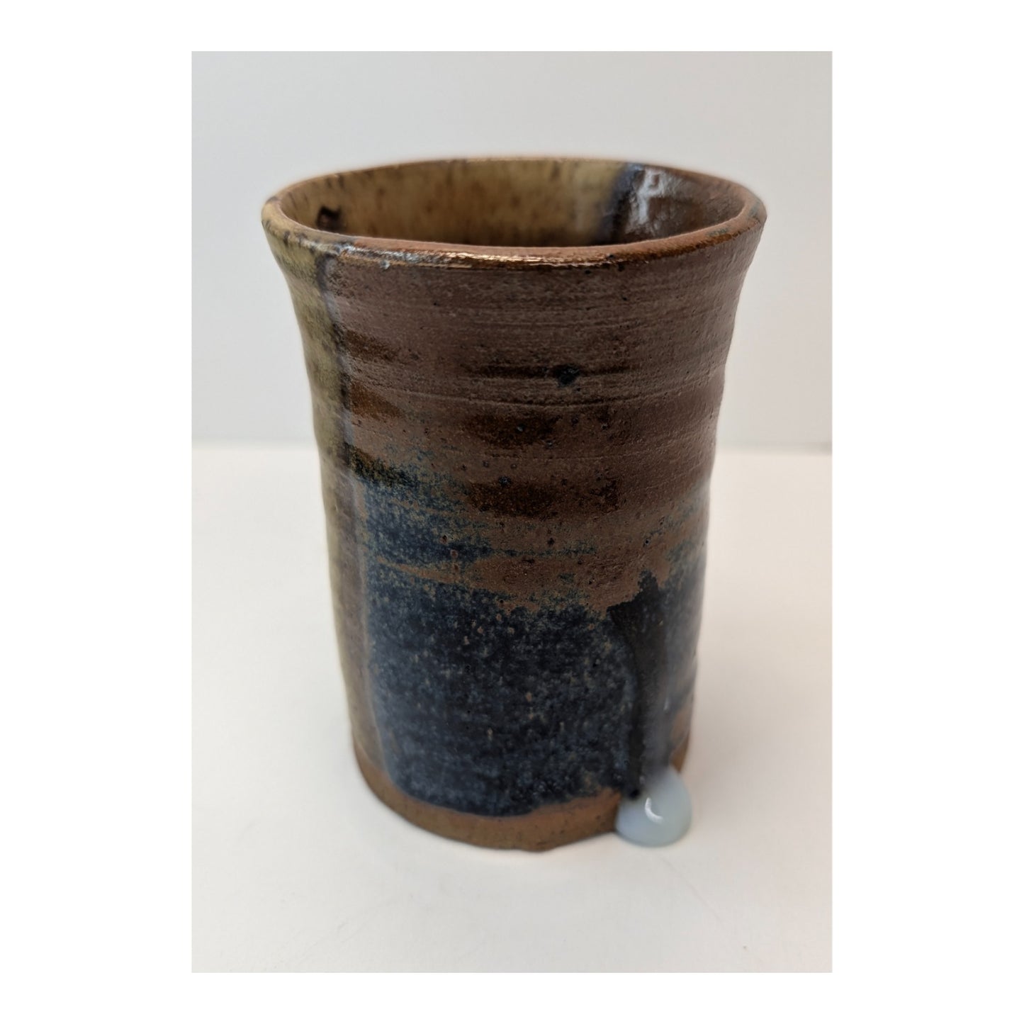 Signed Artisan Studio Pottery Tumbler Wabi Sabi Ceramic Cup 2017