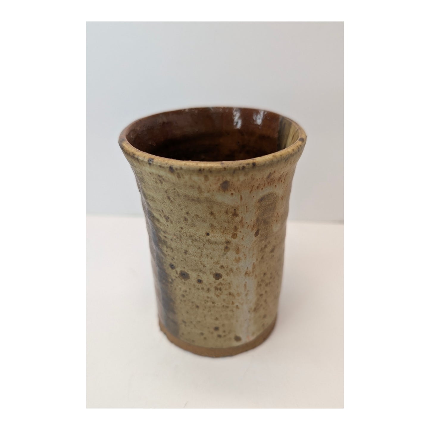 Signed Artisan Studio Pottery Tumbler Wabi Sabi Ceramic Cup 2017