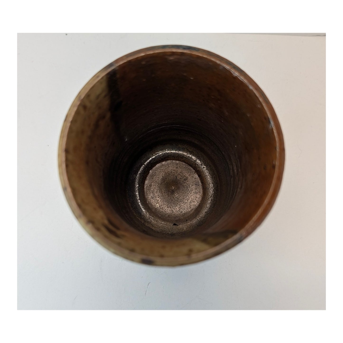 Signed Artisan Studio Pottery Tumbler Wabi Sabi Ceramic Cup 2017