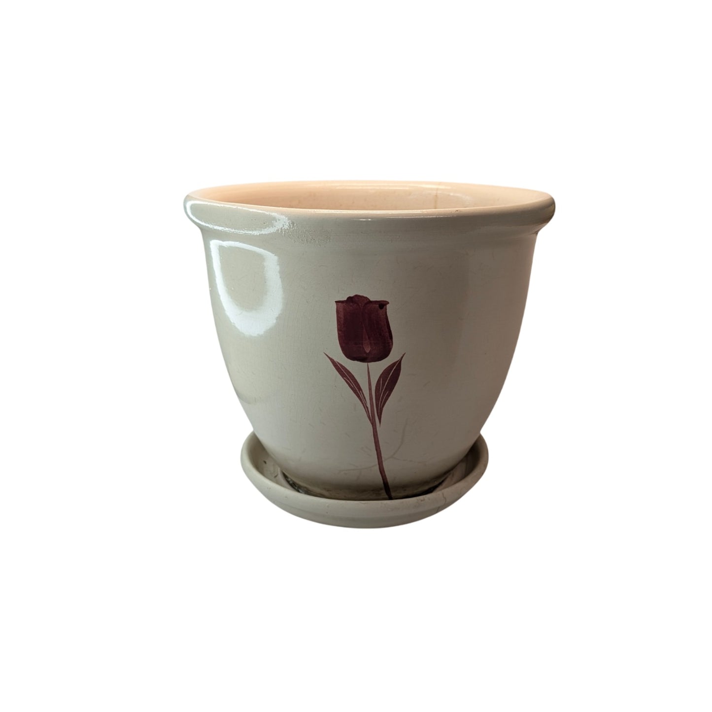 Vintage RRP Co. Tulip Stoneware Planter Pot Mid-Century Garden Decor