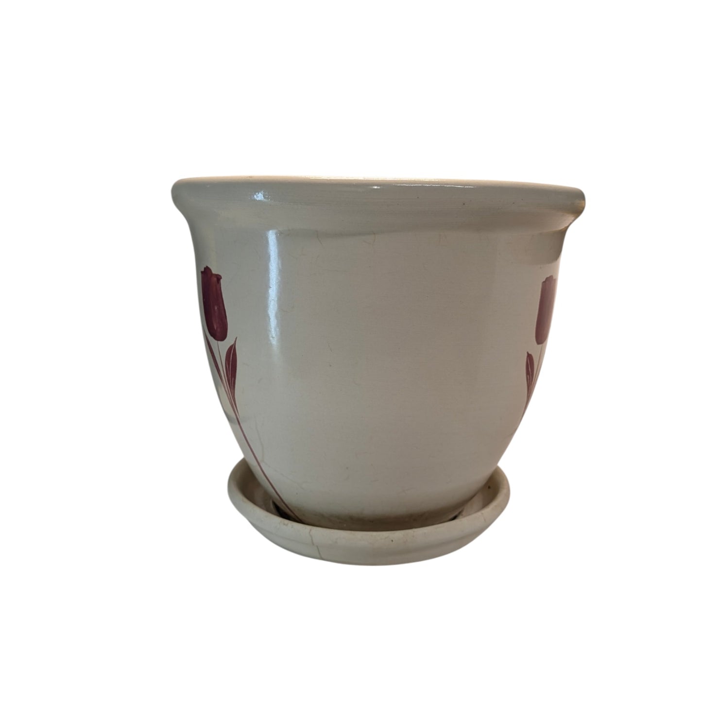Vintage RRP Co. Tulip Stoneware Planter Pot Mid-Century Garden Decor
