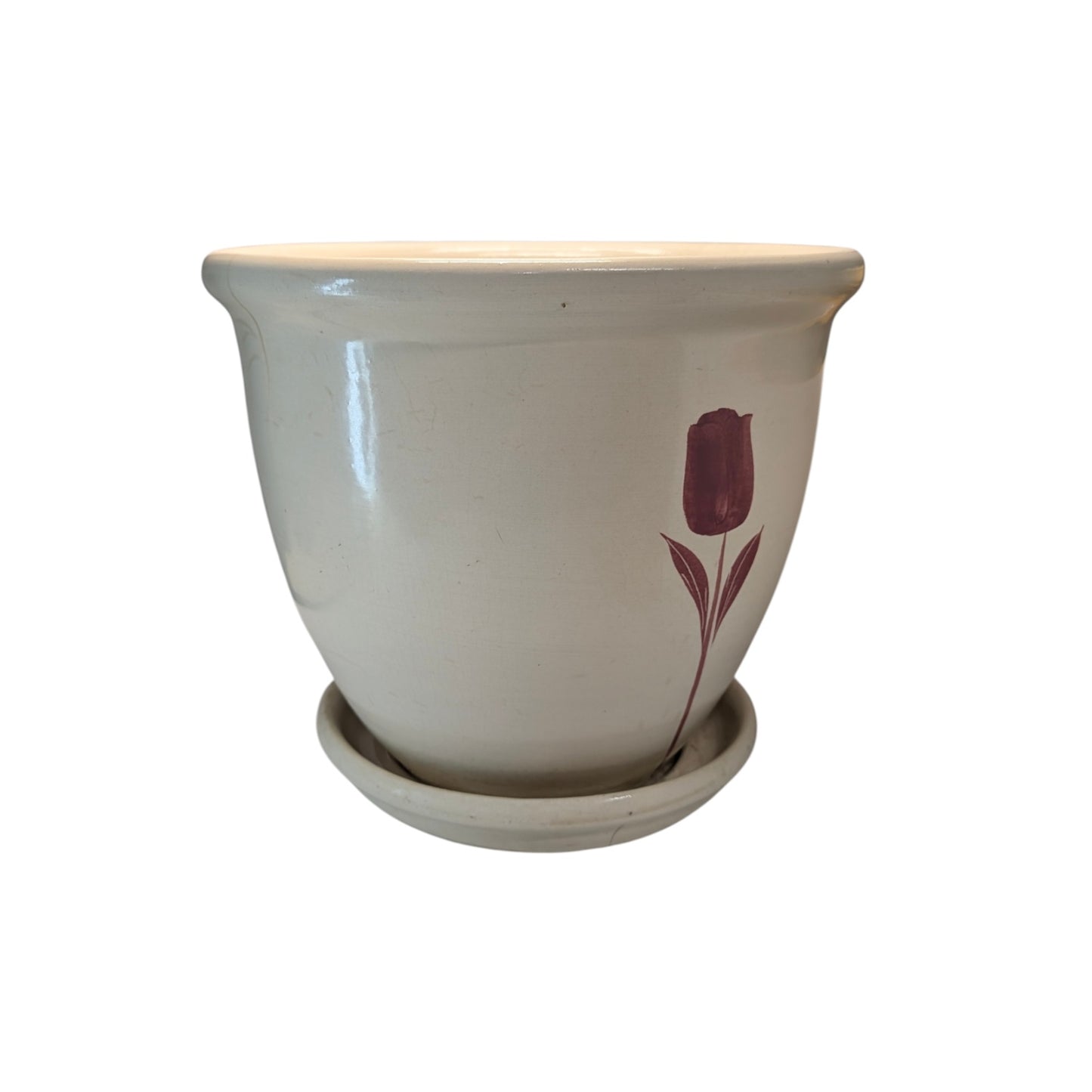 Vintage RRP Co. Tulip Stoneware Planter Pot Mid-Century Garden Decor