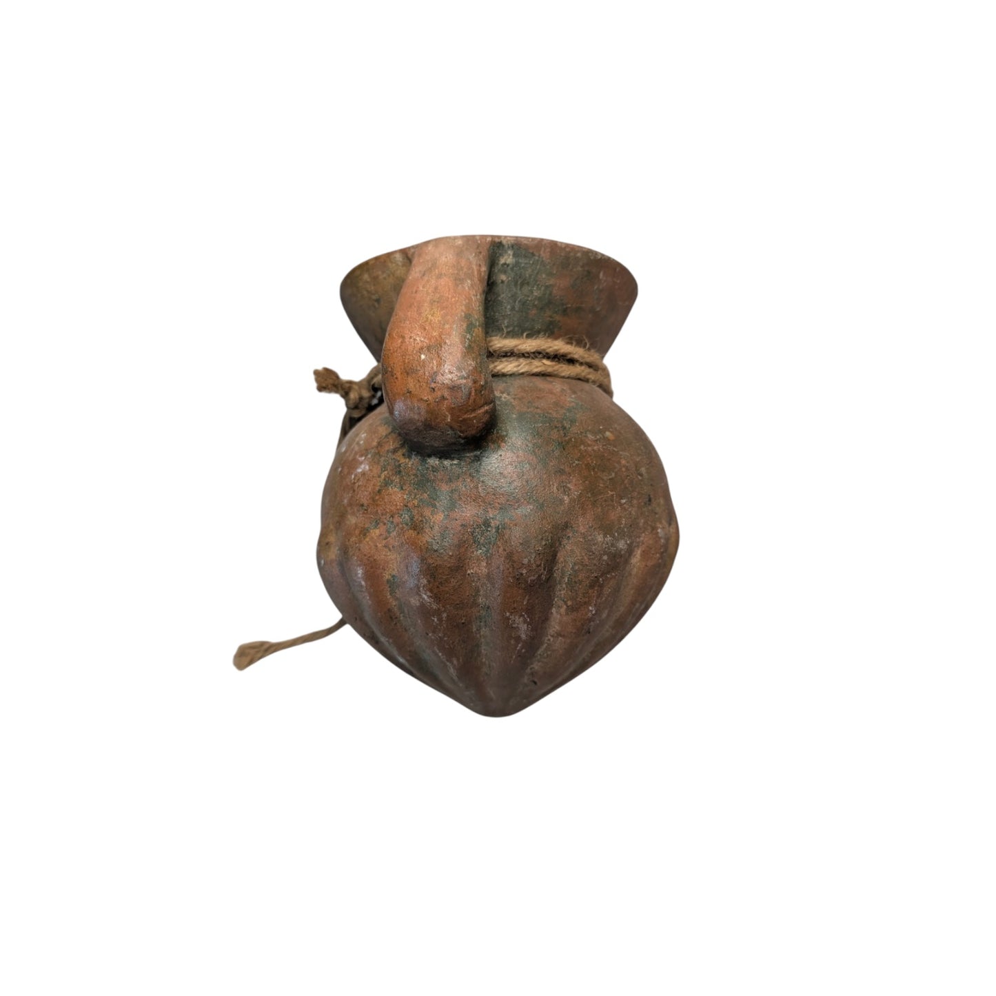 Vintage Rustic Terracotta Amphora Vessel, Wabi Sabi Brutalist Pottery Jug