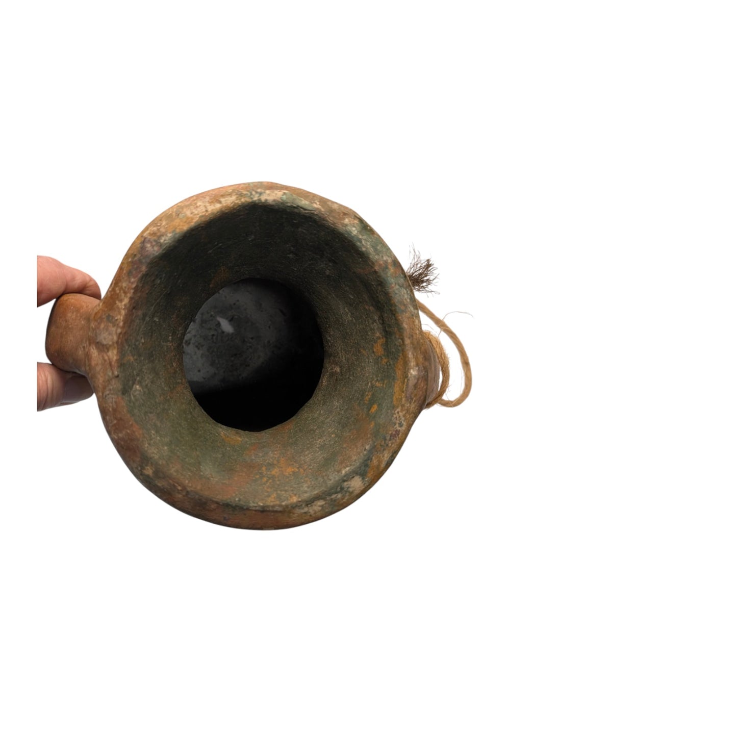 Vintage Rustic Terracotta Amphora Vessel, Wabi Sabi Brutalist Pottery Jug