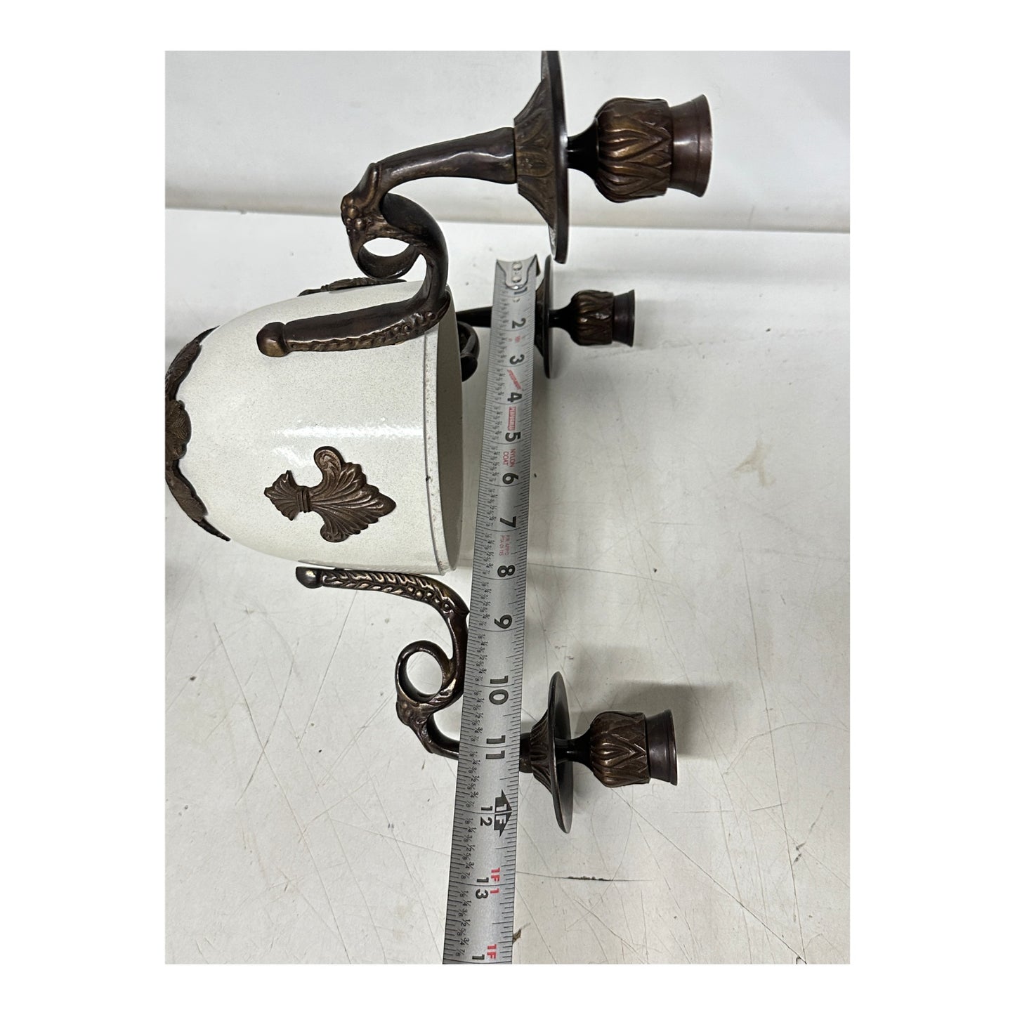 Vintage Neoclassical Bronze Caryatid Urn Candelabra Pair