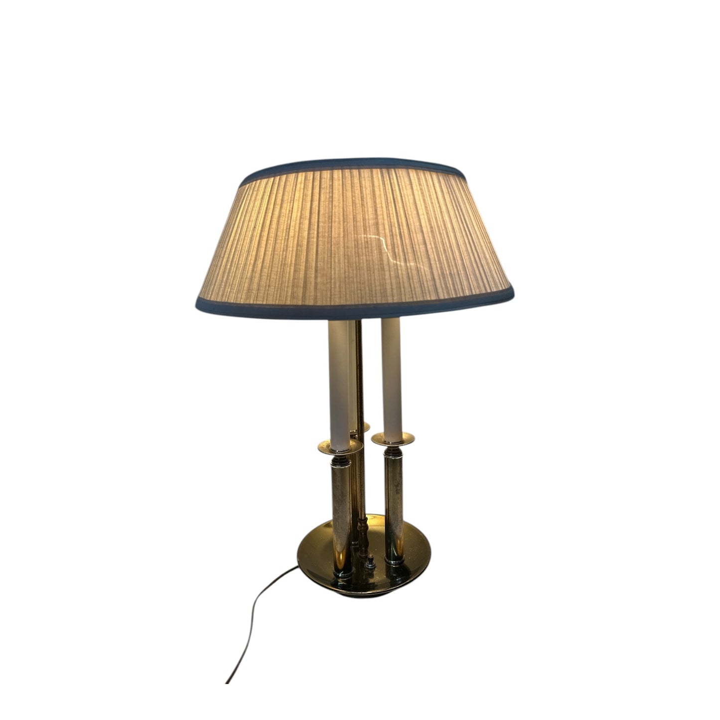 Vintage Neoclassical 3-Arm Brass Candelabra Table Lamp