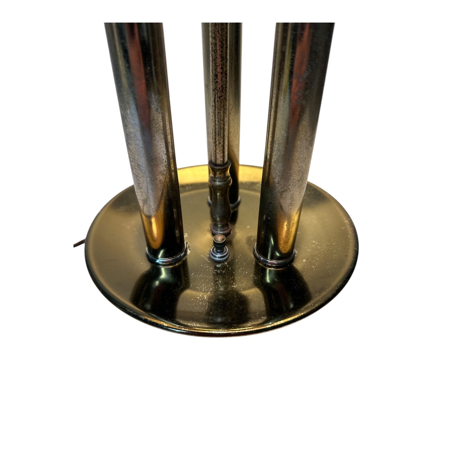 Vintage Neoclassical 3-Arm Brass Candelabra Table Lamp