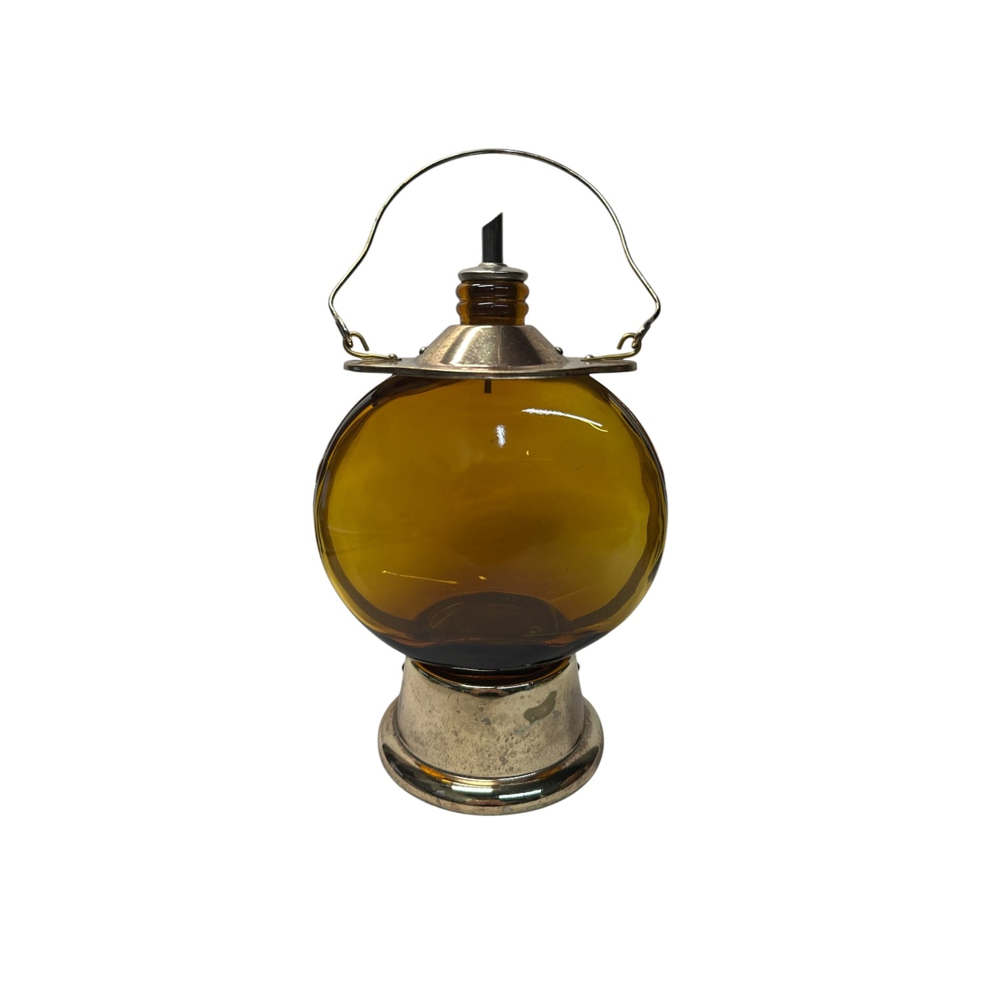 Vintage 1960s Musical Lantern Decanter 'How Dry I Am' Amber Glass Barware