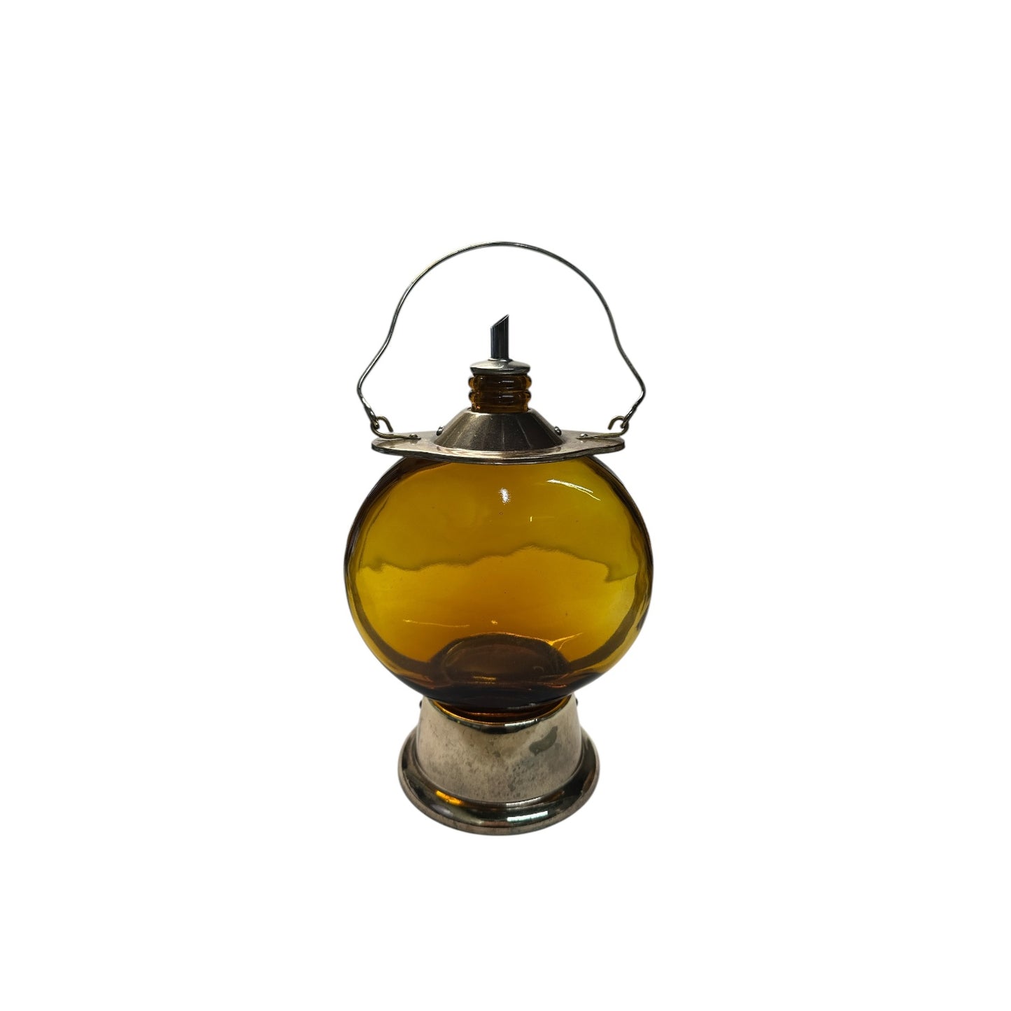 Vintage 1960s Musical Lantern Decanter 'How Dry I Am' Amber Glass Barware