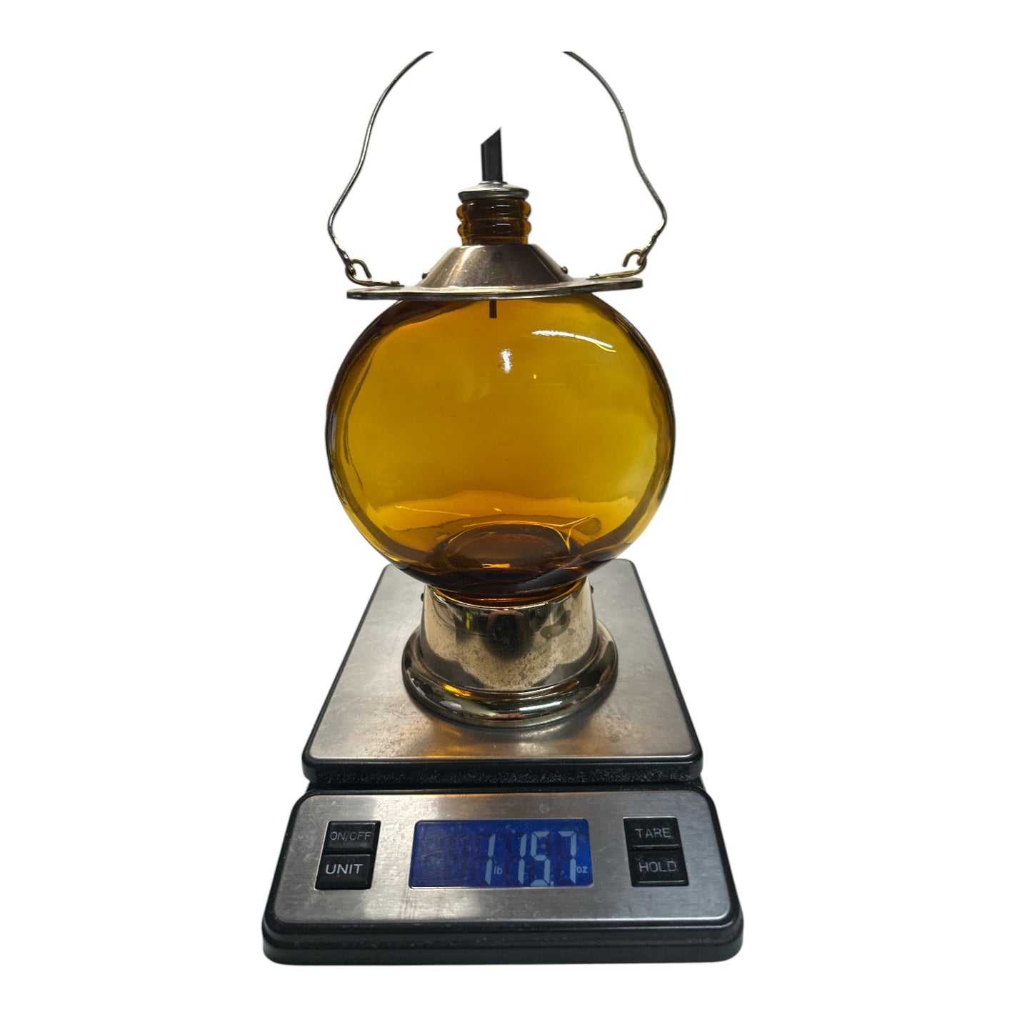 Vintage 1960s Musical Lantern Decanter 'How Dry I Am' Amber Glass Barware