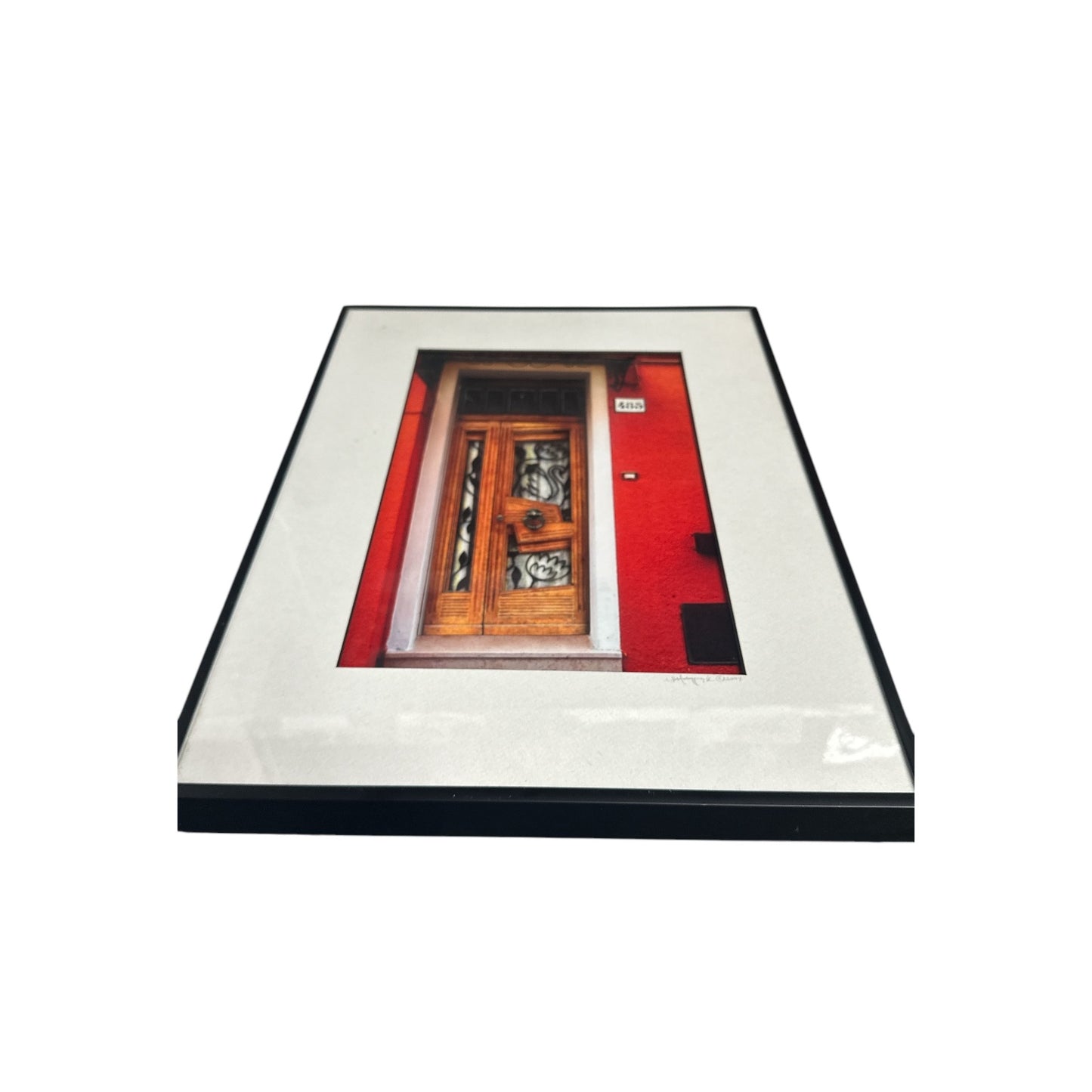 Signed Jan Holloppek 2004 Framed Photo Art, Burano Italy Door