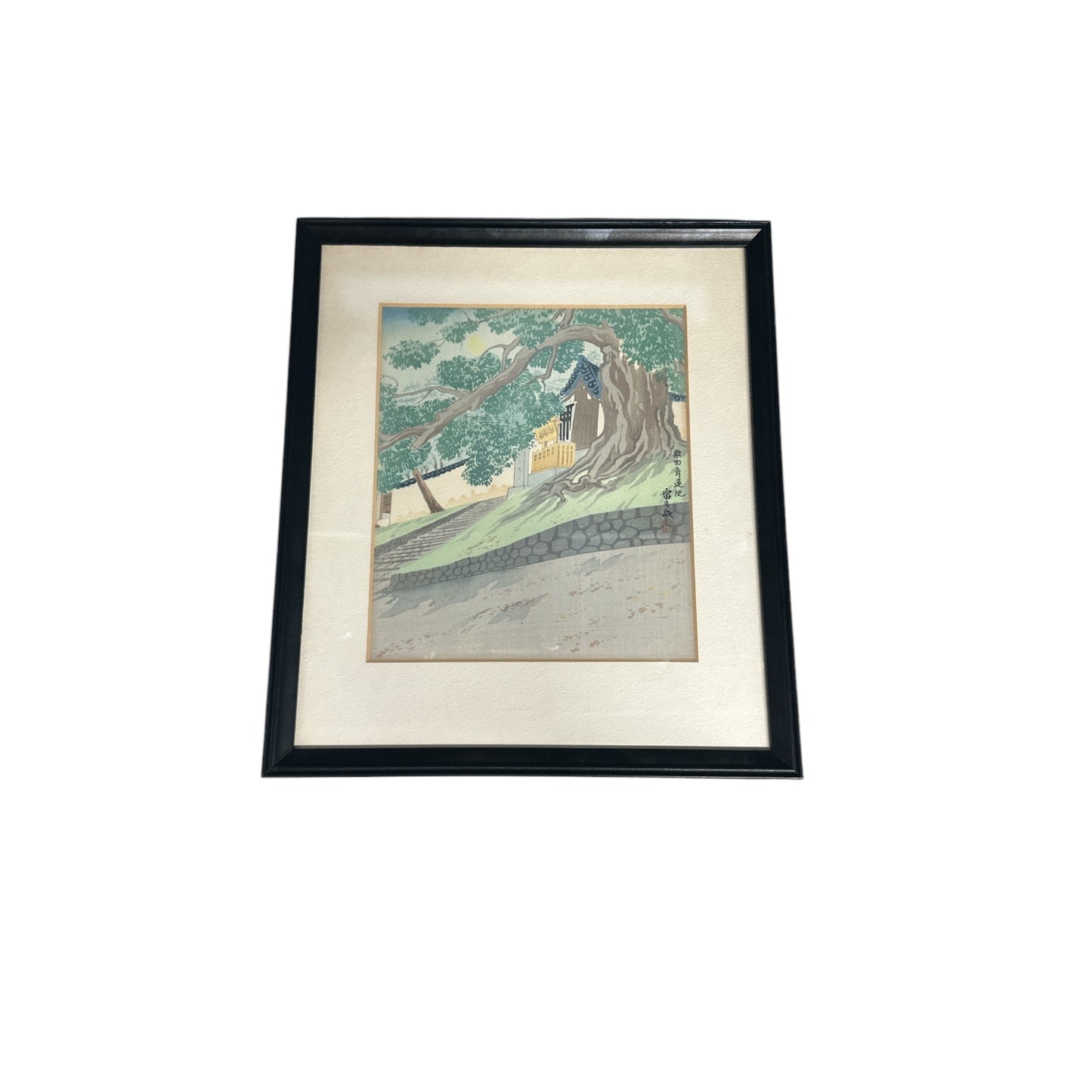 Tomikichiro Tokuriki Shoren-in Temple Japanese Woodblock Print, Mid-Century Art