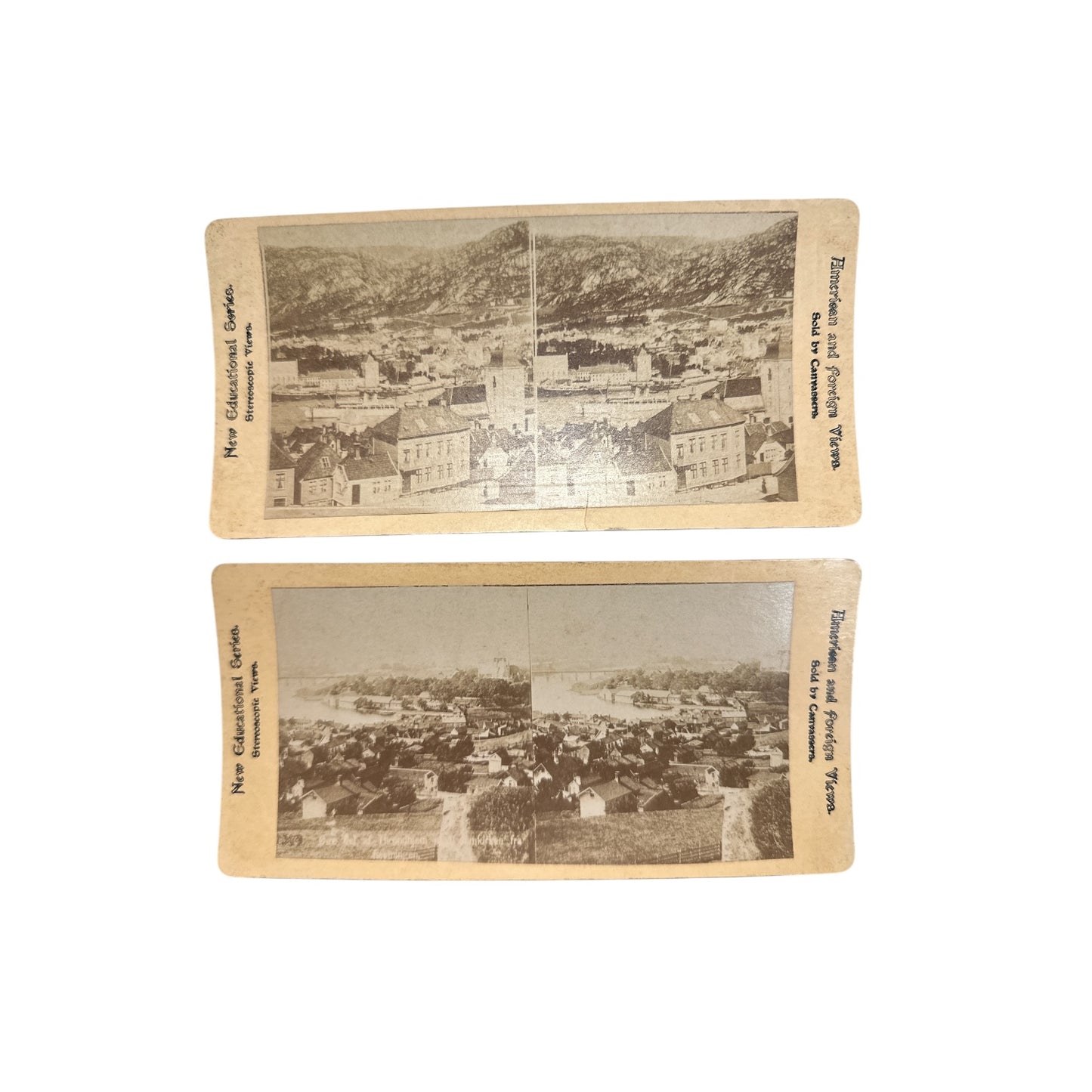 Antique Stereoscope Card Lot (10) European Views c. 1900 Educational Series