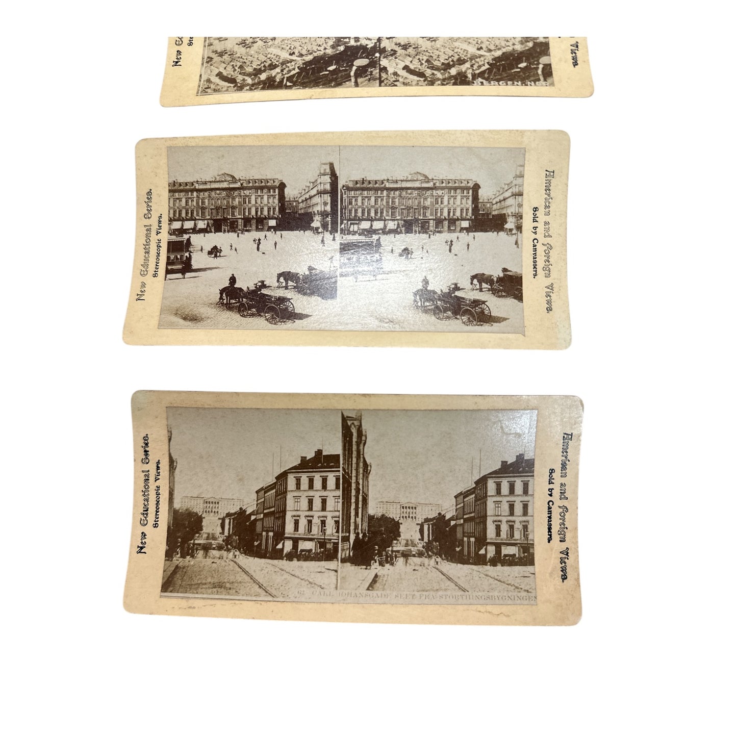 Antique Stereoscope Card Lot (10) European Views c. 1900 Educational Series