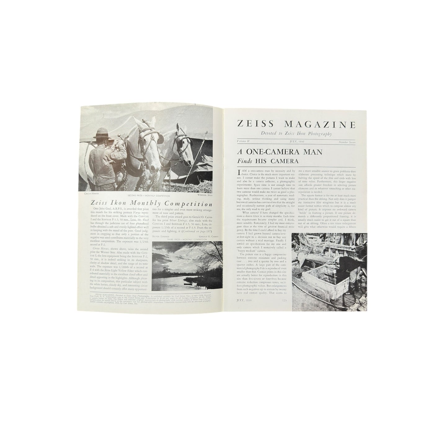 Rare 1936 Zeiss Magazine Vol 2 No 7 Art Deco Photography Super Ikonta Ad