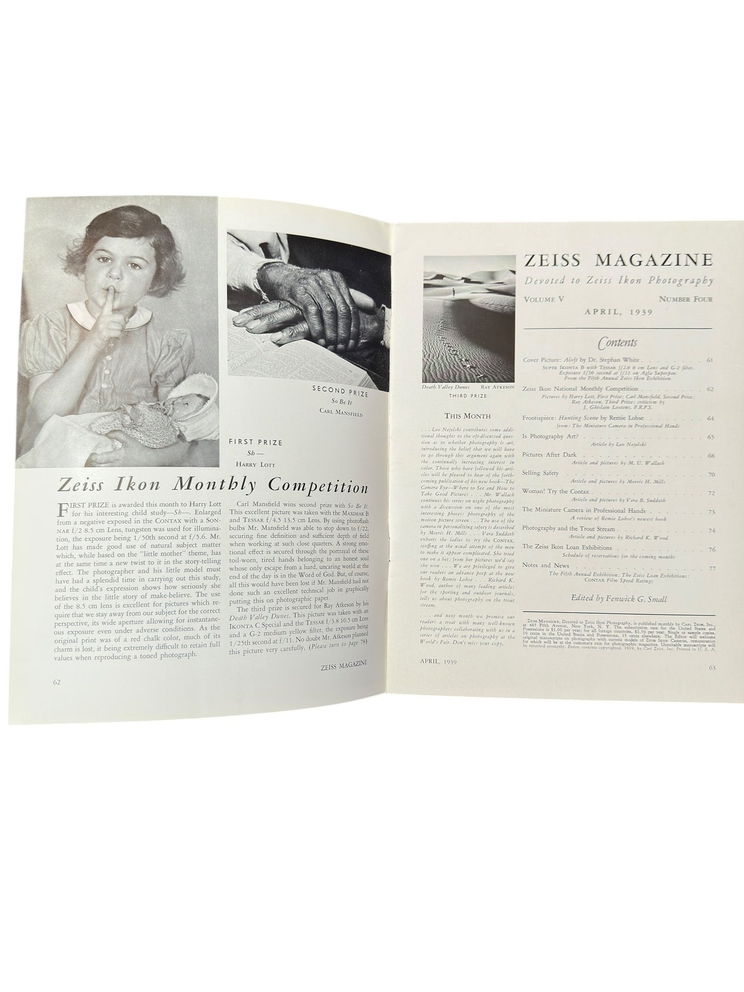 Vintage Zeiss Magazine April 1939 Pre-War Photography Super Ikonta B Ad
