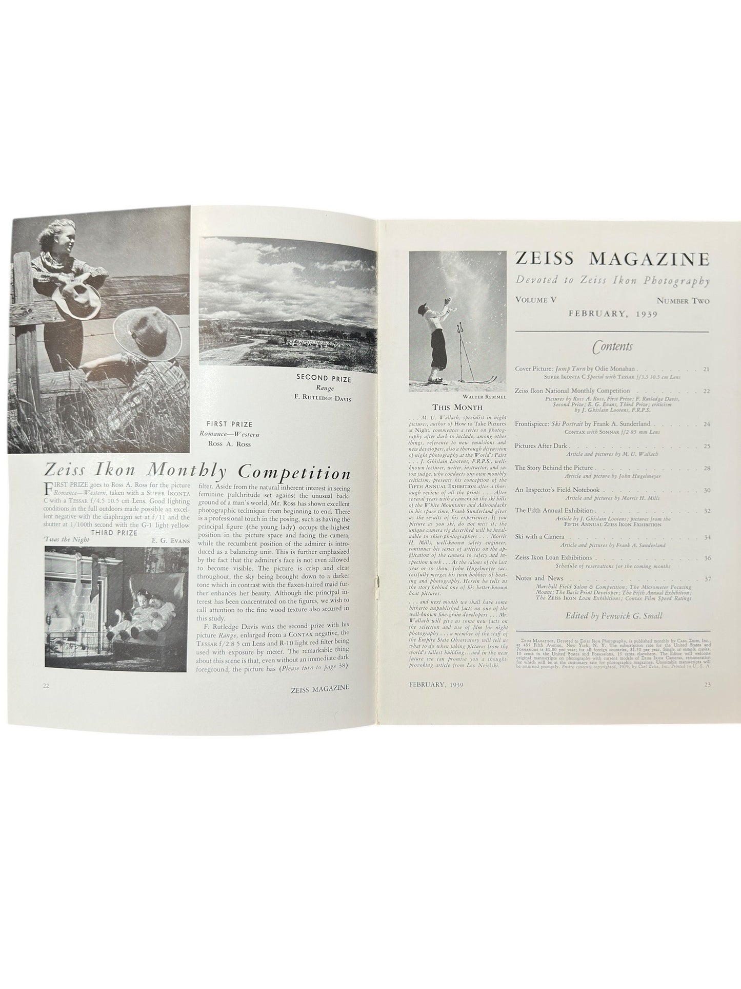 Vintage Zeiss Magazine February 1939 Pre-WWII Photography Ephemera