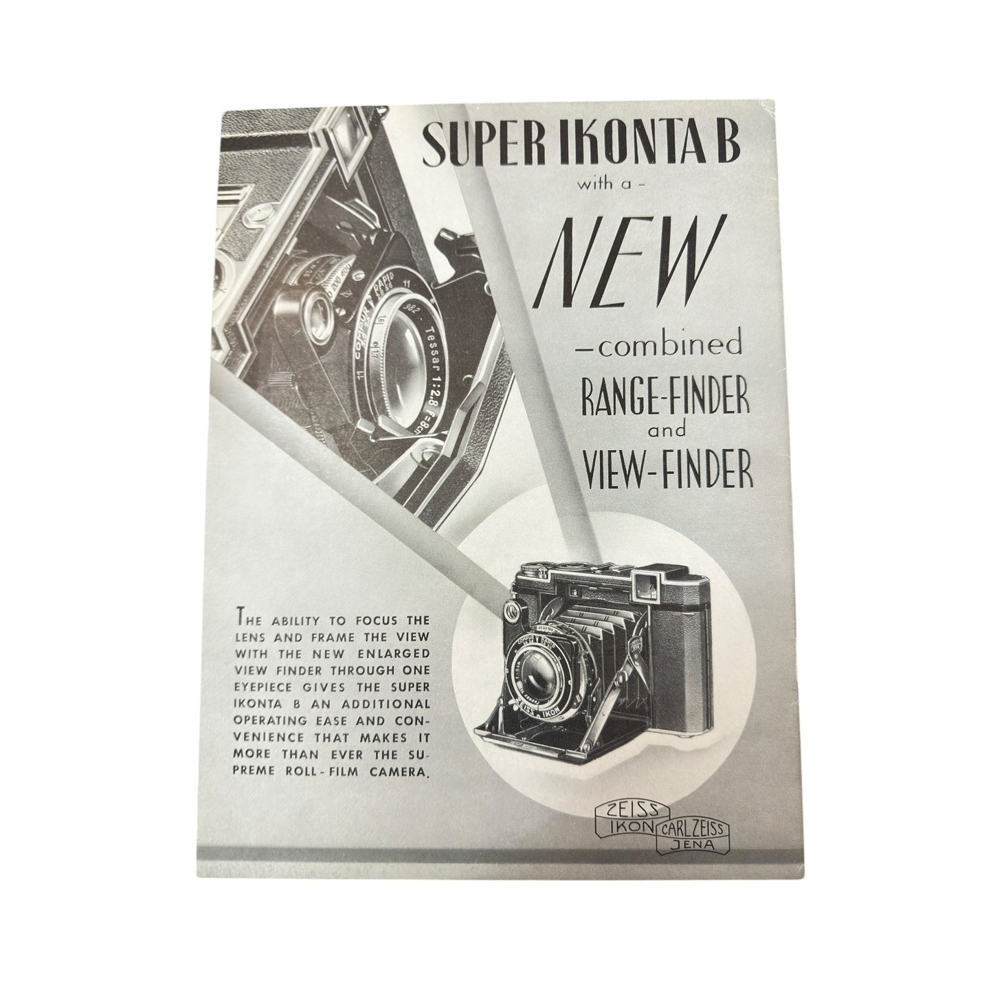 Vintage Zeiss Magazine Feb 1938 Super Ikonta B Ad, Art Deco Photography
