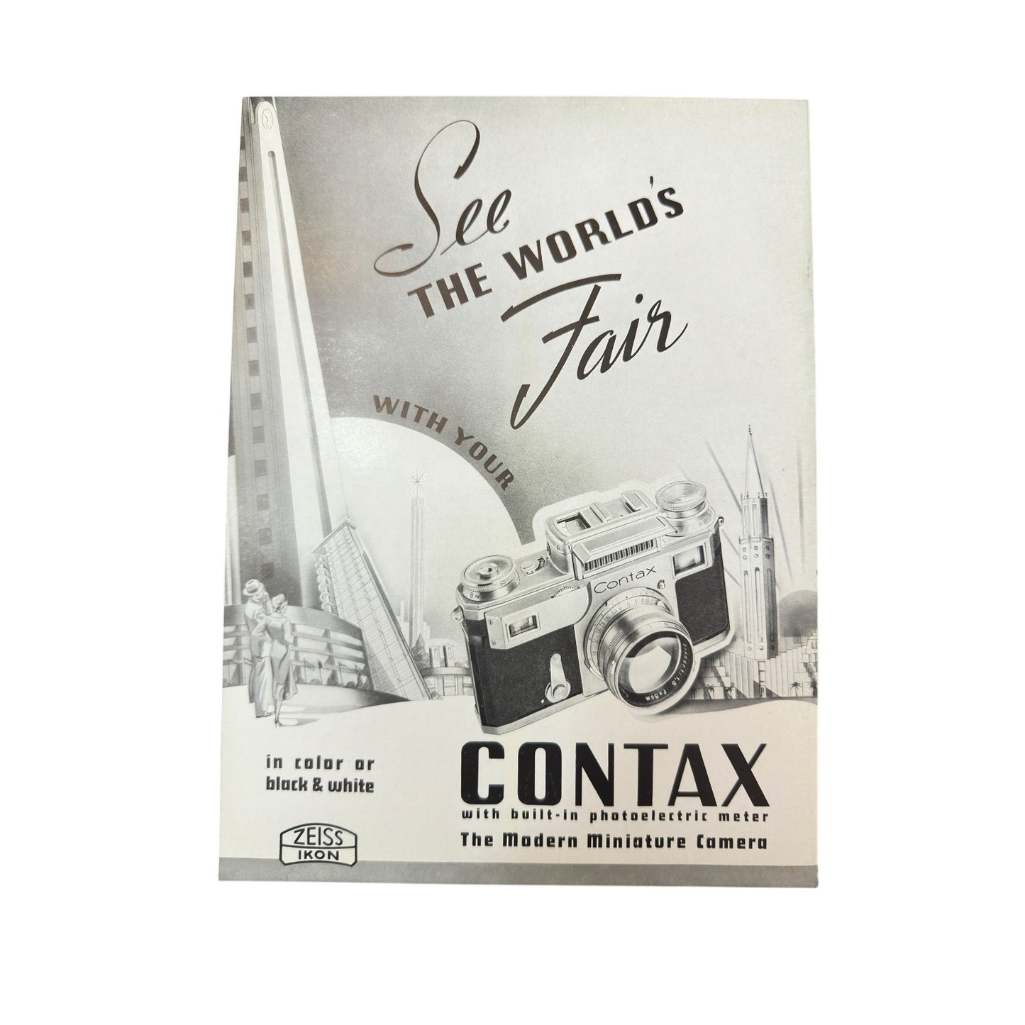 Vintage 1939 Zeiss Magazine World's Fair Issue Contax Camera Ad