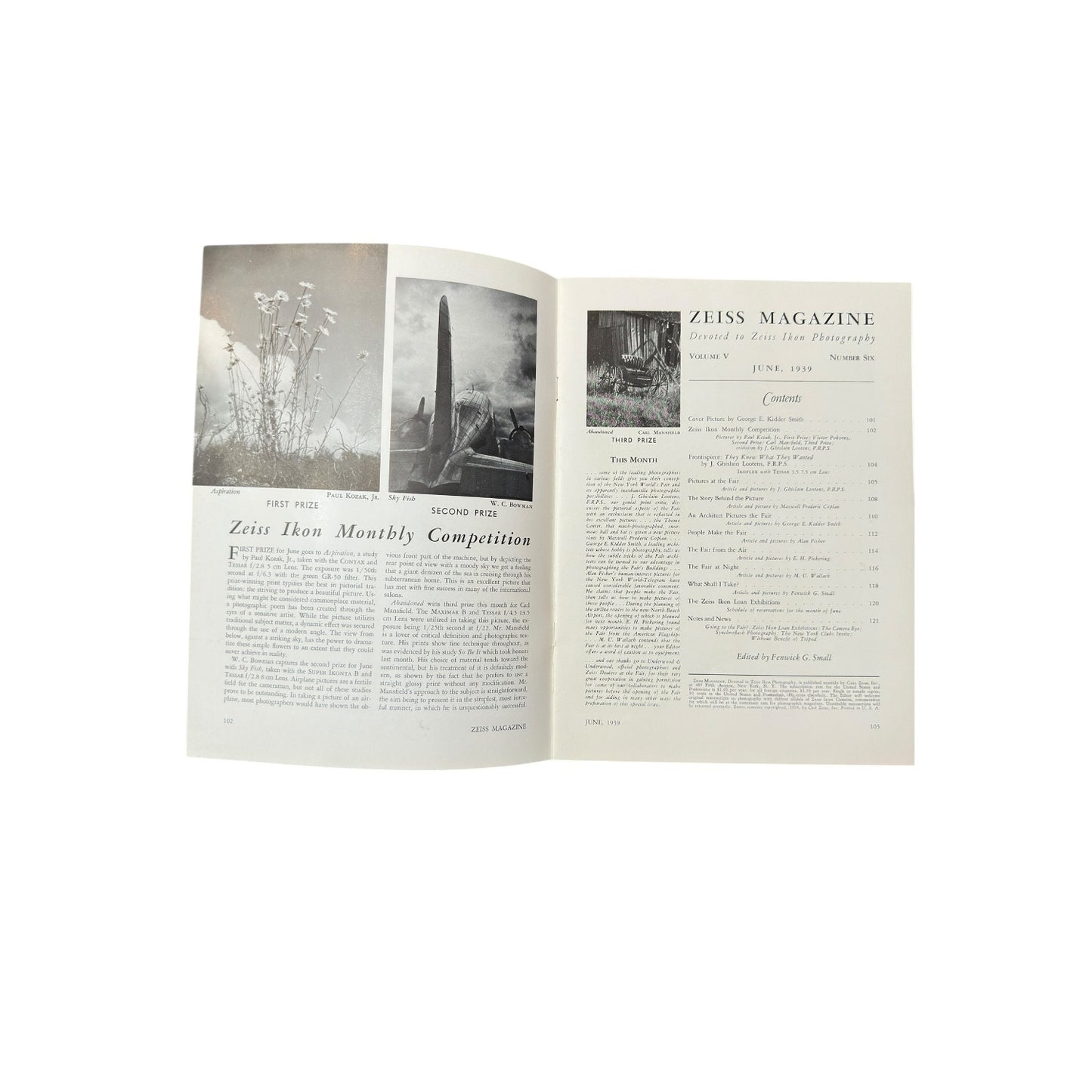 Vintage 1939 Zeiss Magazine World's Fair Issue Contax Camera Ad