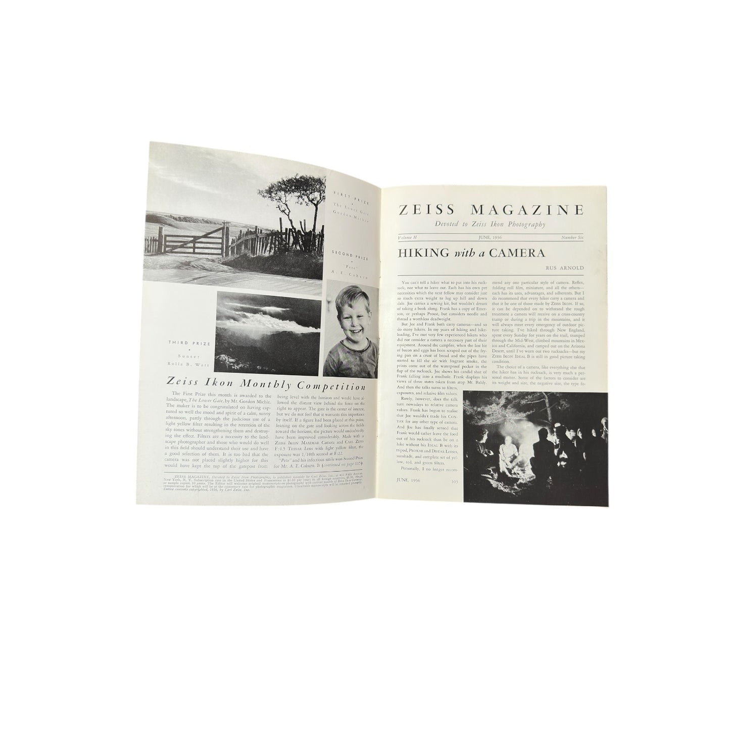 Vintage 1937 Zeiss Magazine Vol 2 No 6 ft. Contax II Camera Ad