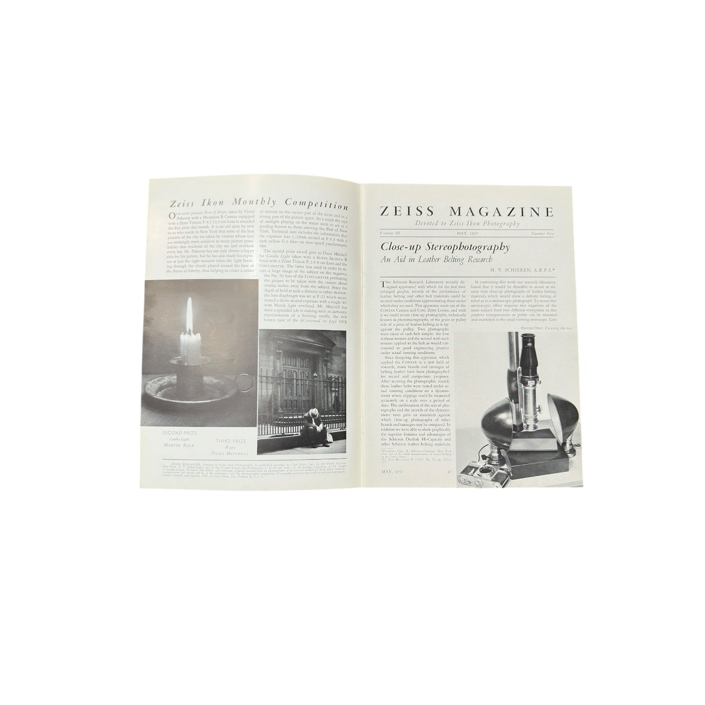 Vintage Zeiss Magazine May 1937 Contax Camera Ad Pre-War Photography Ephemera