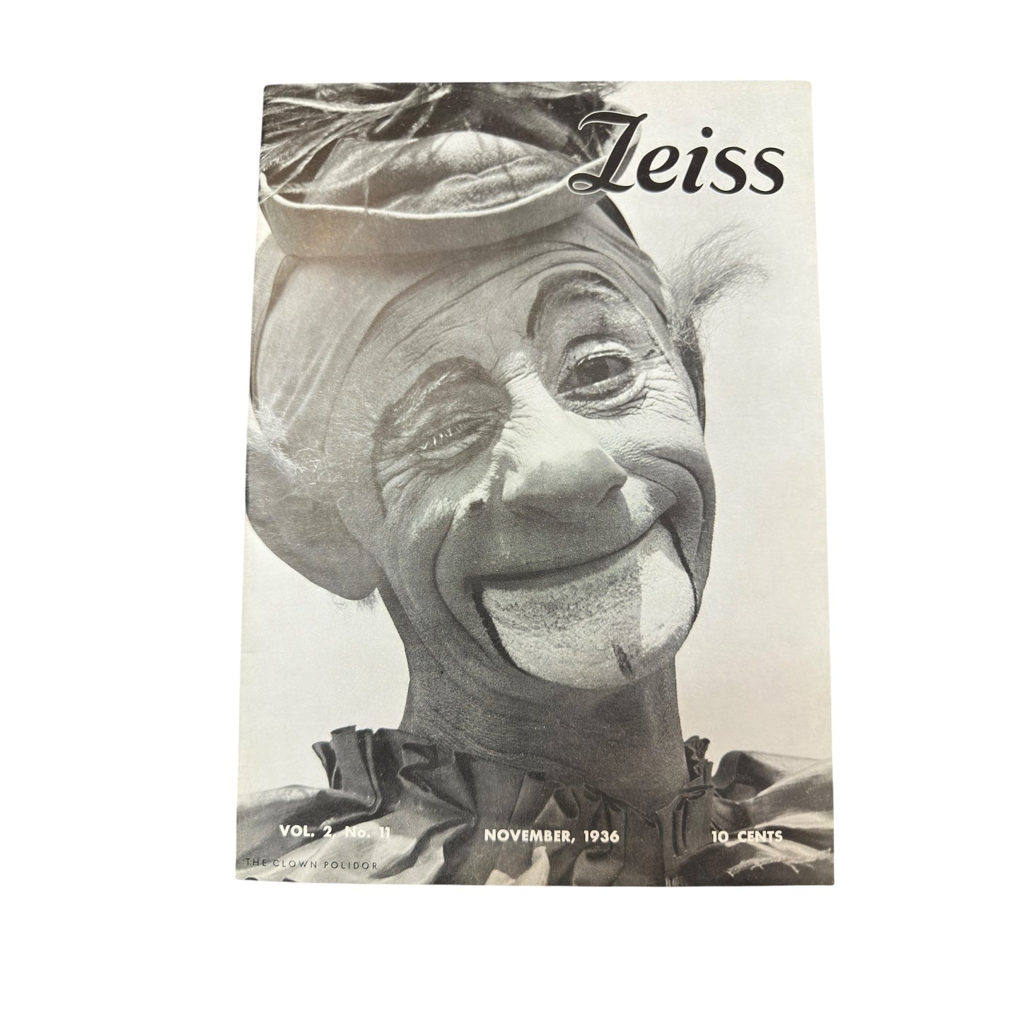 1936 Zeiss Magazine Clown Cover & Contax III Ad | Vintage Photo Ephemera